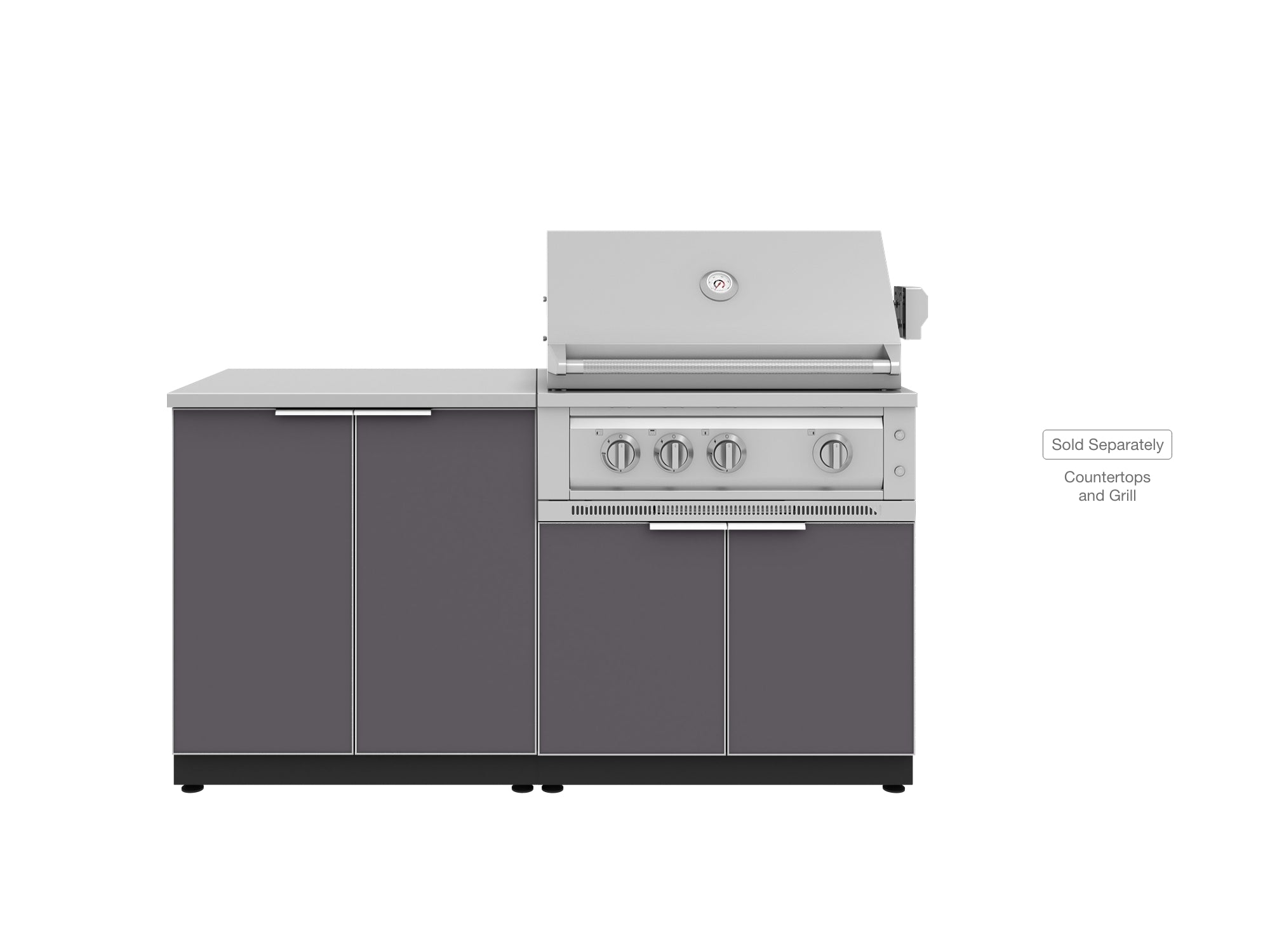 Outdoor Kitchen Aluminum 2 Piece Cabinet set with 2 Door and Grill Cabinet