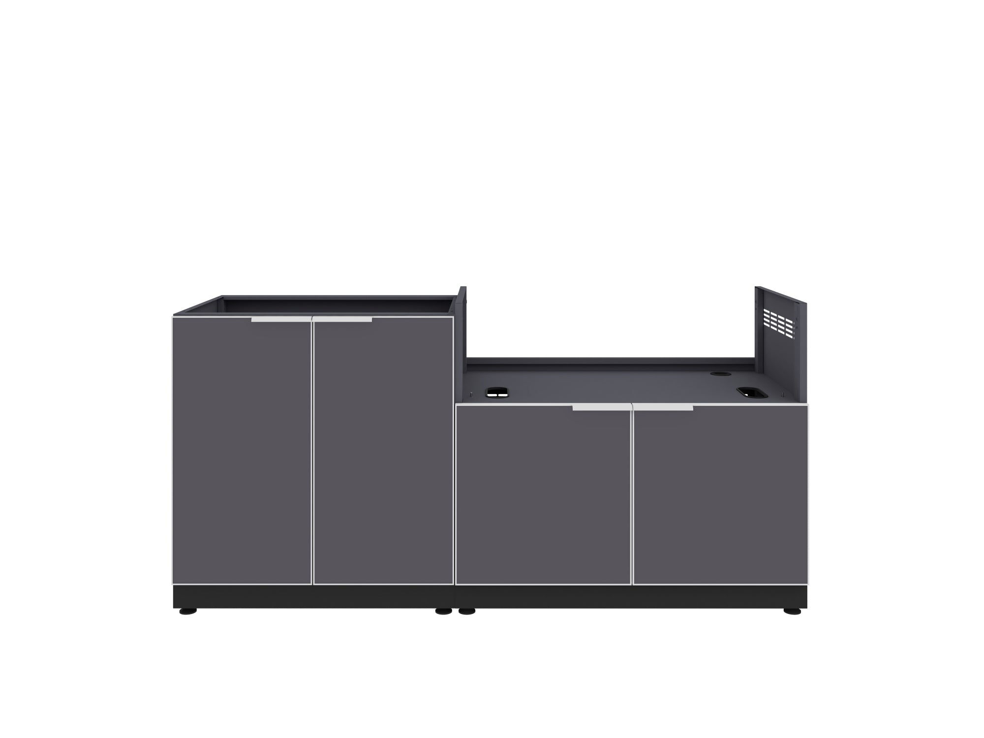 Outdoor Kitchen Aluminum 2 Piece Cabinet set with 2 Door and Grill Cabinet