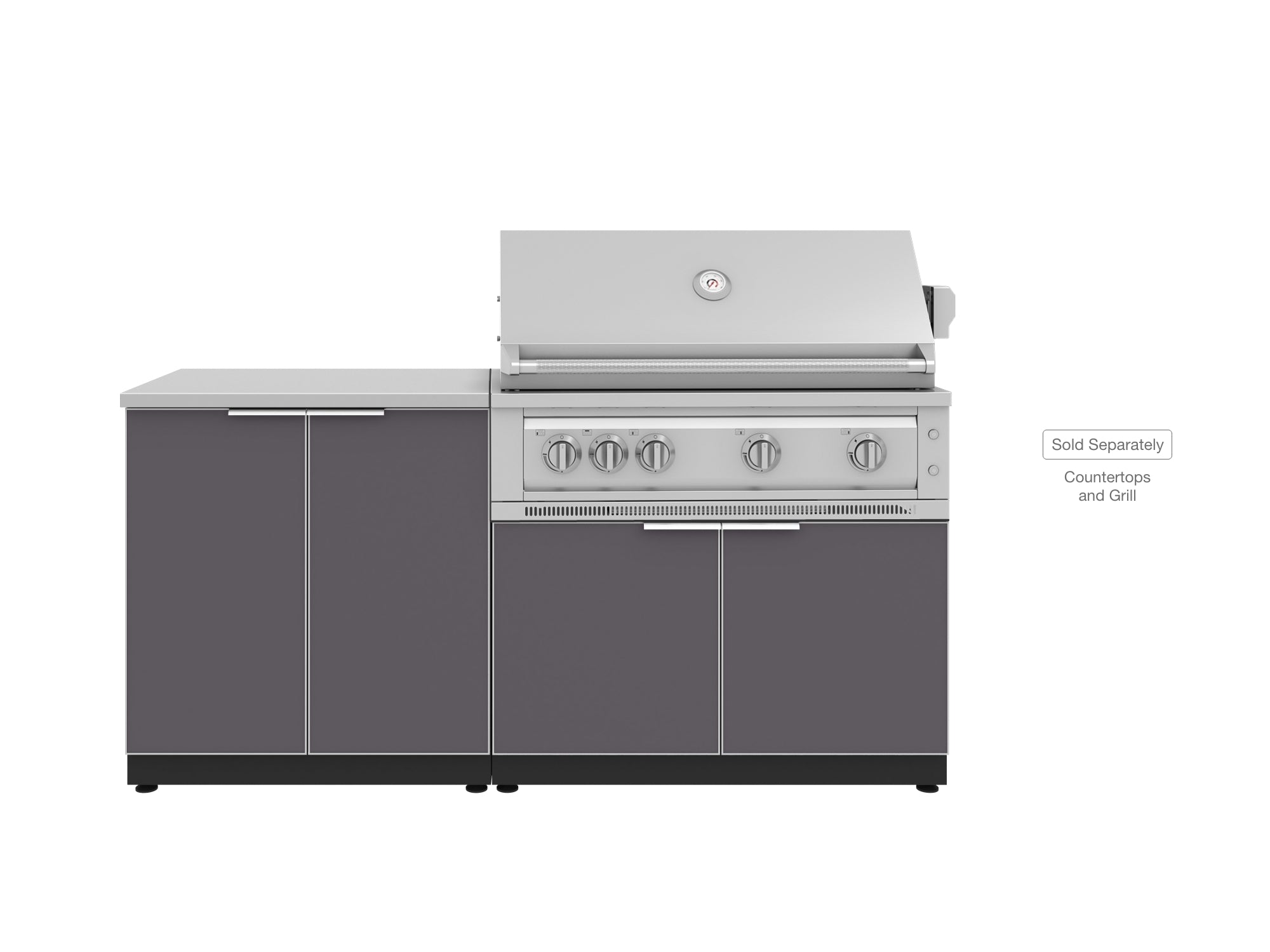 Outdoor Kitchen Aluminum 2 Piece Cabinet set with 2 Door and Grill Cabinet