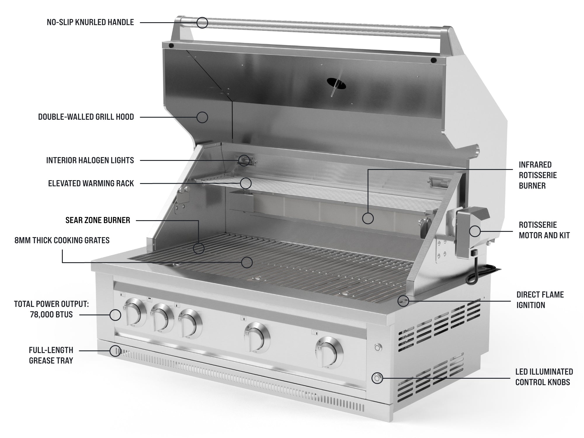 Outdoor Kitchen Stainless Steel 6 Piece Cabinet Set with Sink, Bar, Grill Cabinet, Platinum Grill, Countertop and Glass Door Fridge