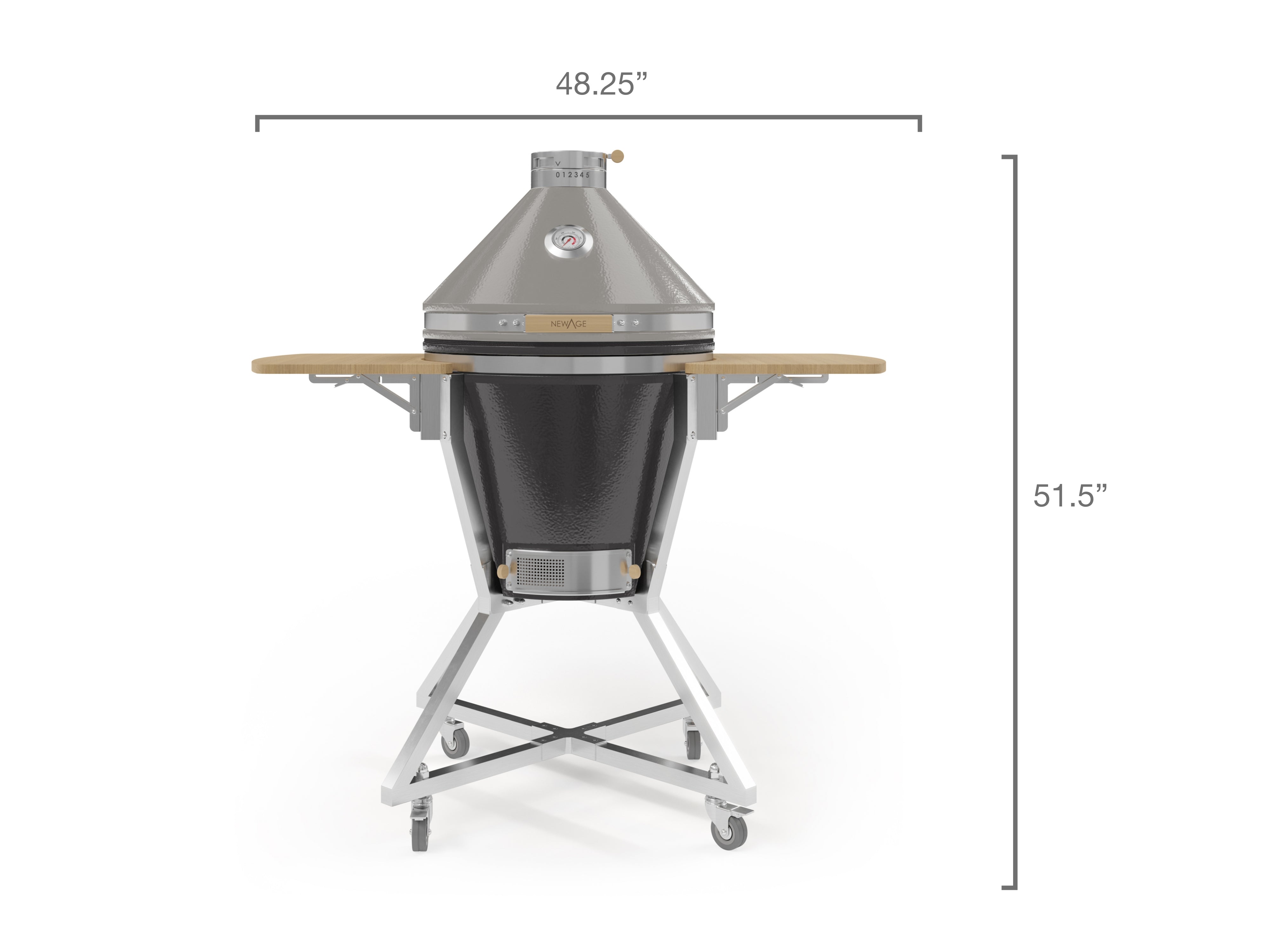 Outdoor Kitchen Platinum Kamado Bundle with Kamado Grill and Cart