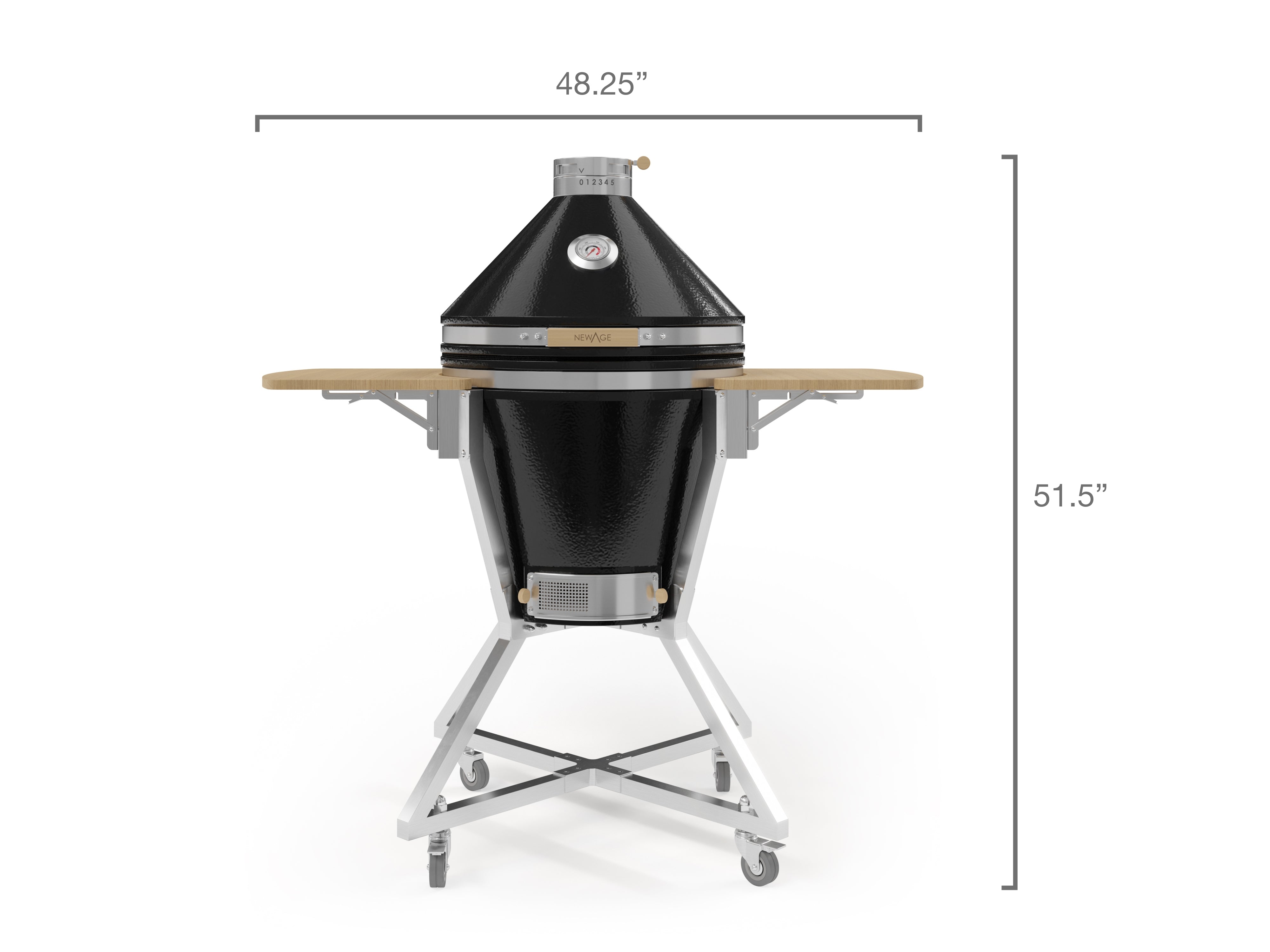 Outdoor Kitchen Platinum Kamado Bundle with Kamado Grill and Cart