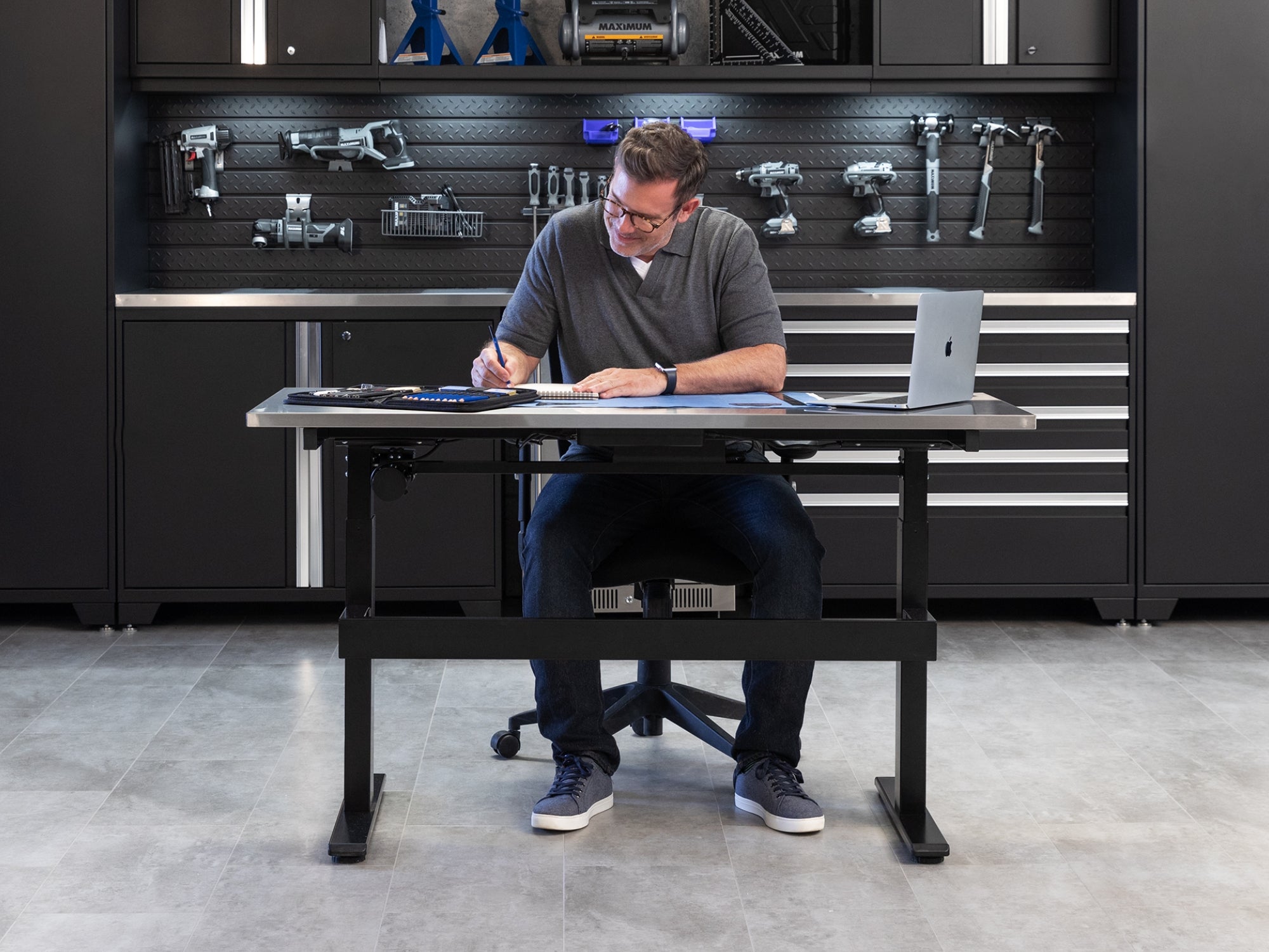 56 in. Electric Adjustable Height Worktable