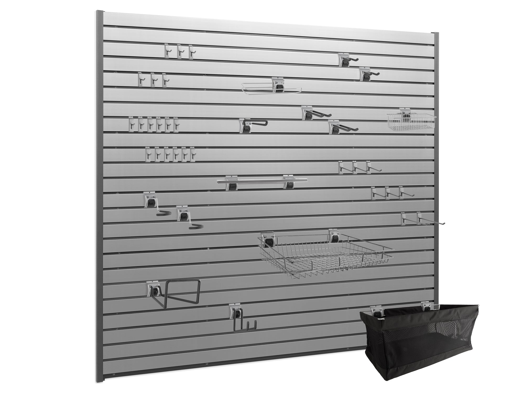 Lockable 40 SQ. FT. PVC Slatwall with 40-Piece Accessory Kit