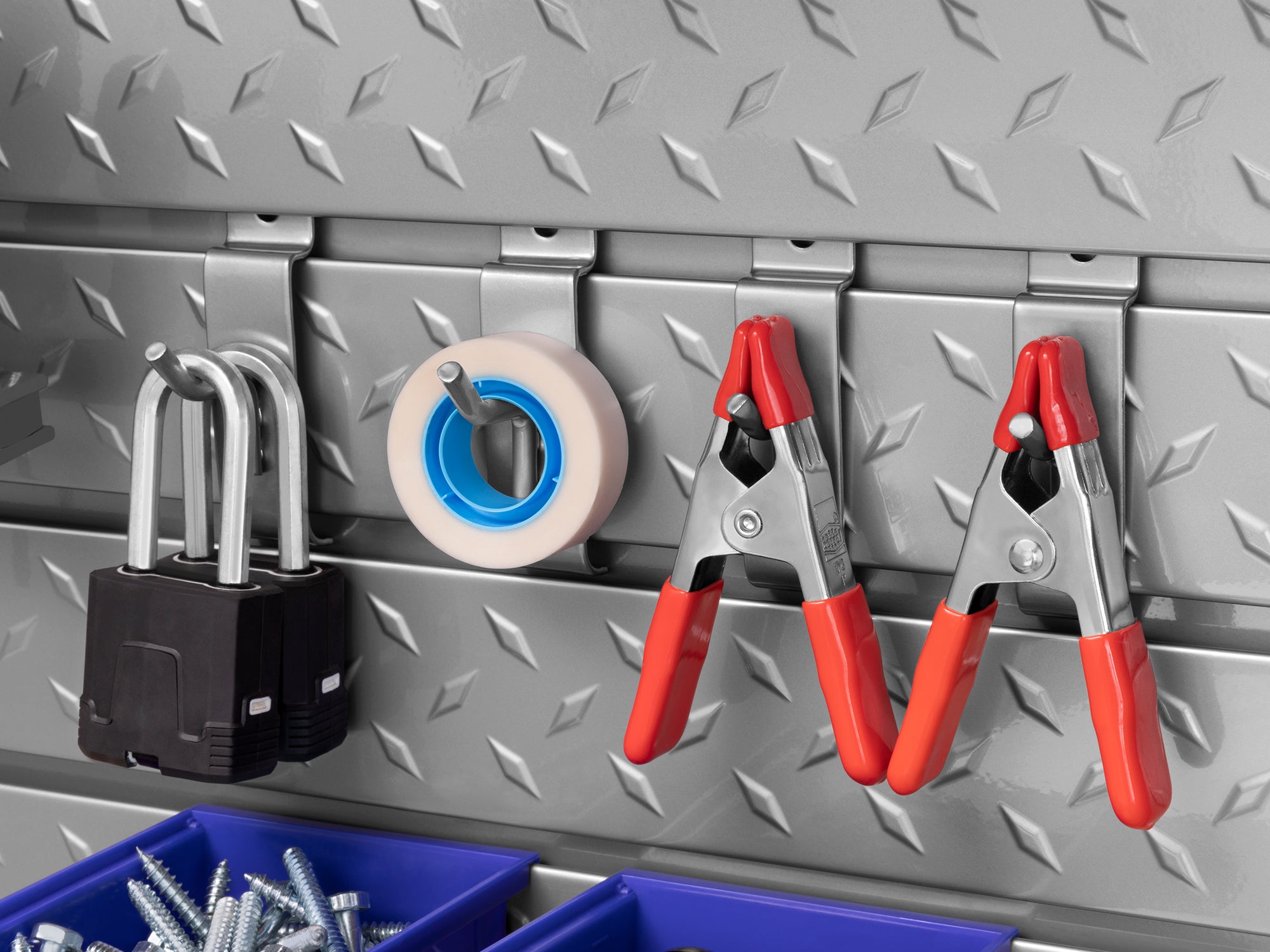 Lockable 40 SQ. FT. PVC Slatwall with 40-Piece Accessory Kit