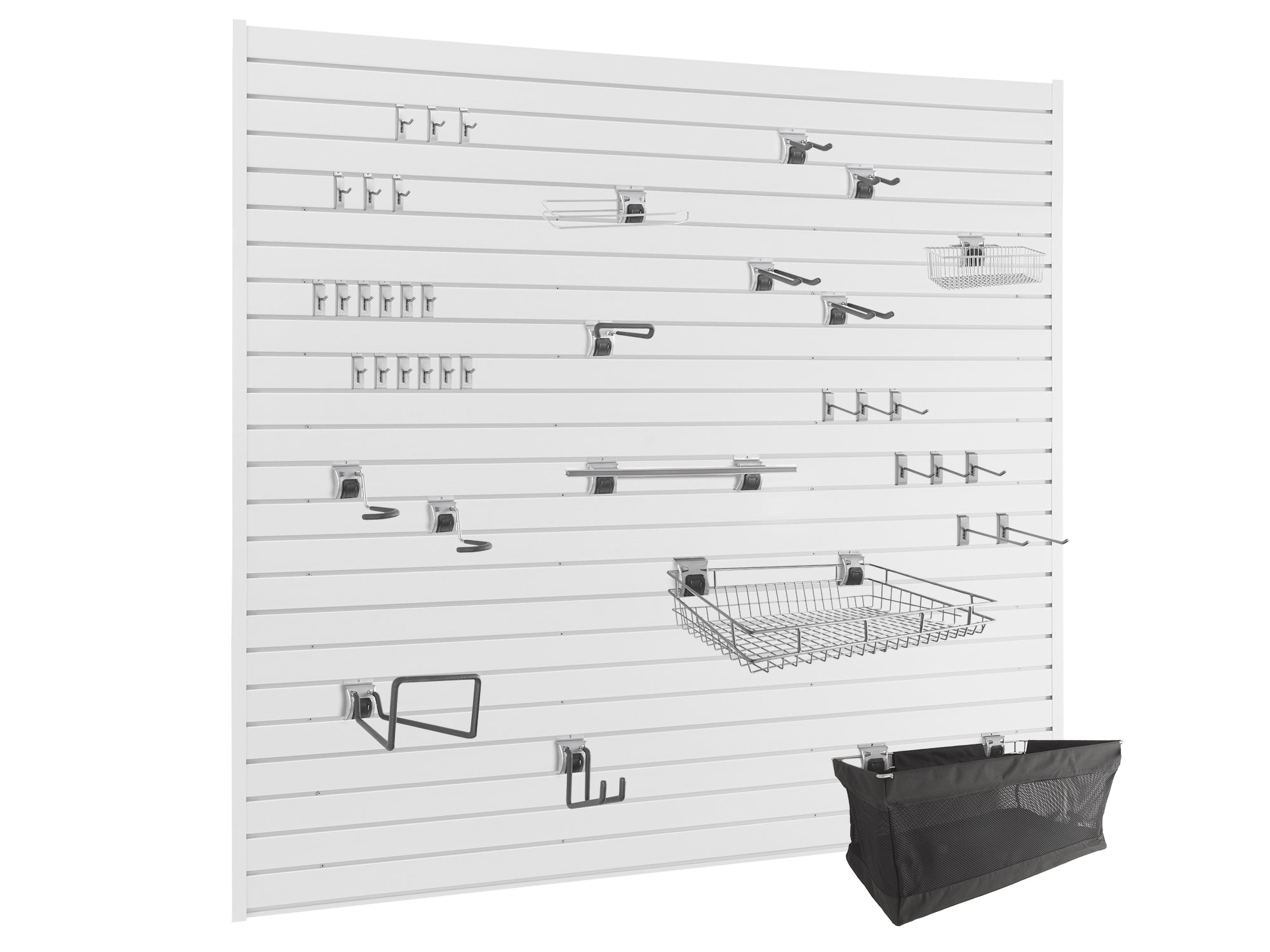 Lockable 40 SQ. FT. PVC Slatwall with 40-Piece Accessory Kit