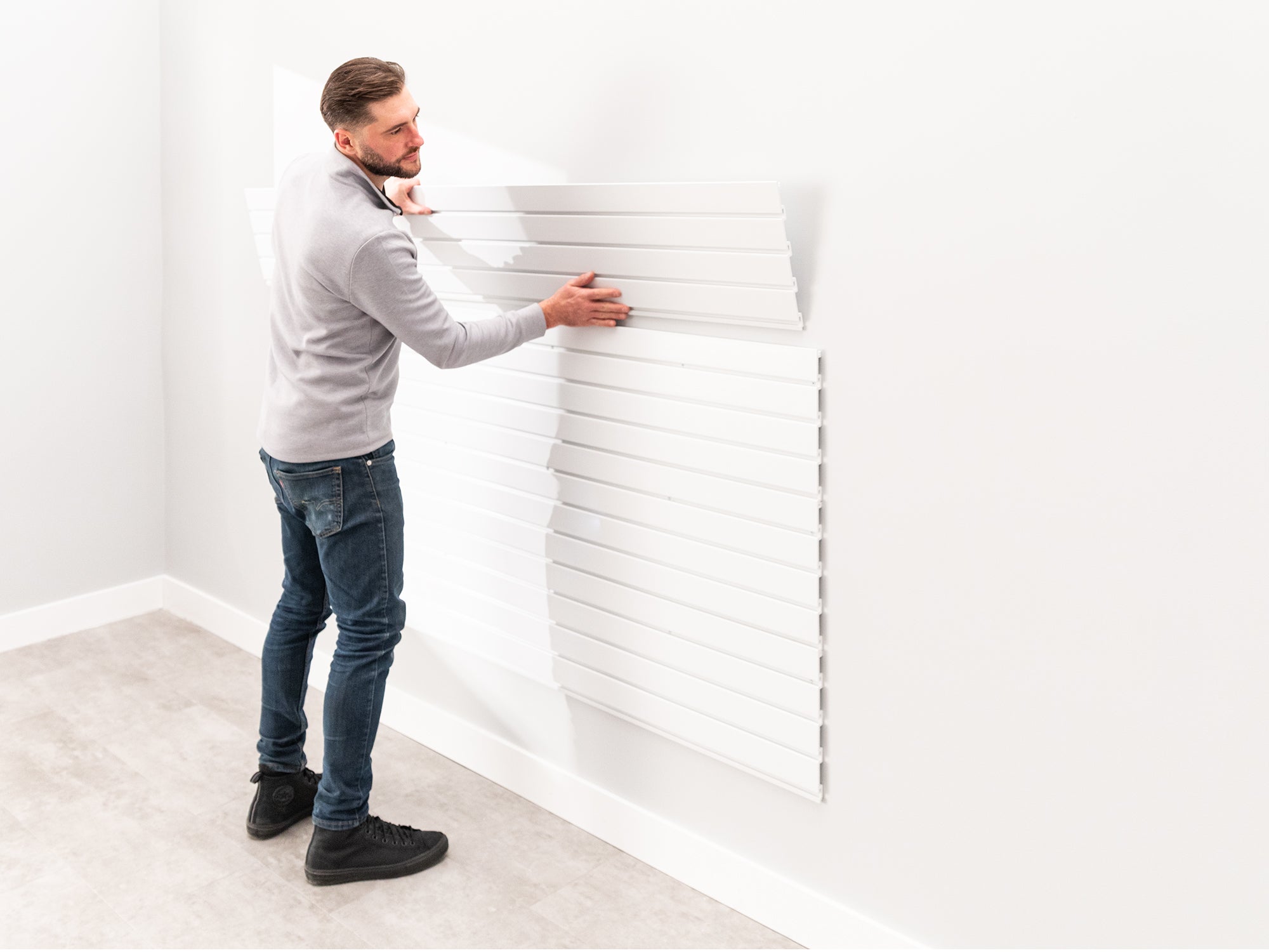 Lockable 40 SQ. FT. PVC Slatwall with 40-Piece Accessory Kit
