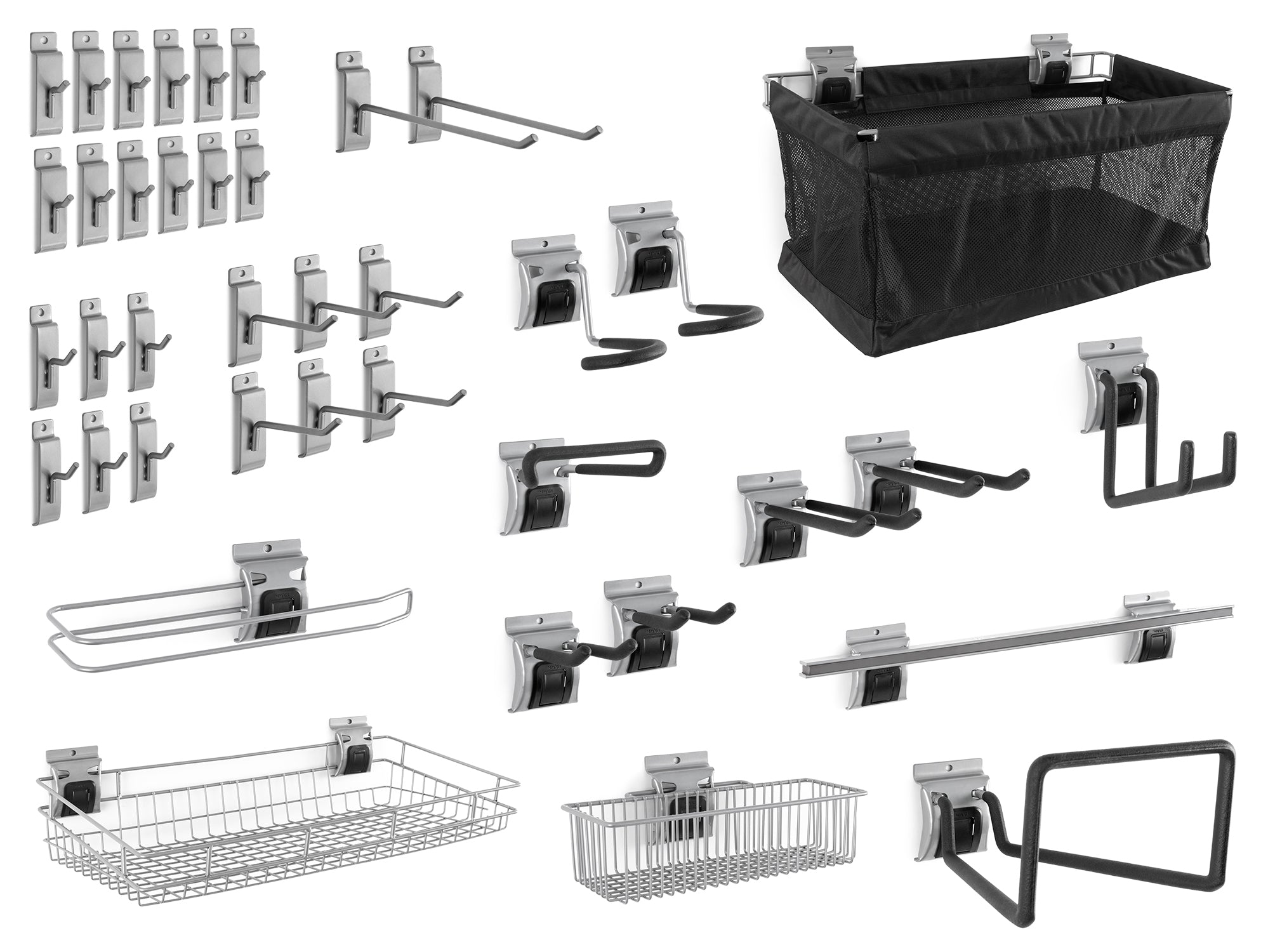 Lockable 40 SQ. FT. PVC Slatwall with 40-Piece Accessory Kit