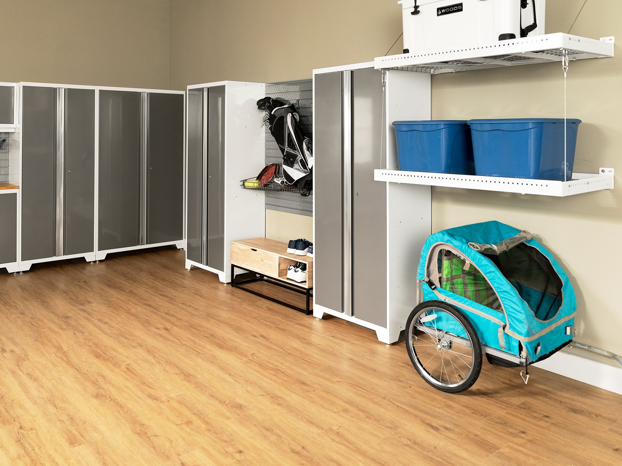 Bold Series 12 Piece Cabinet Set with Tool, Base, Wall Cabinets and 2 Lockers