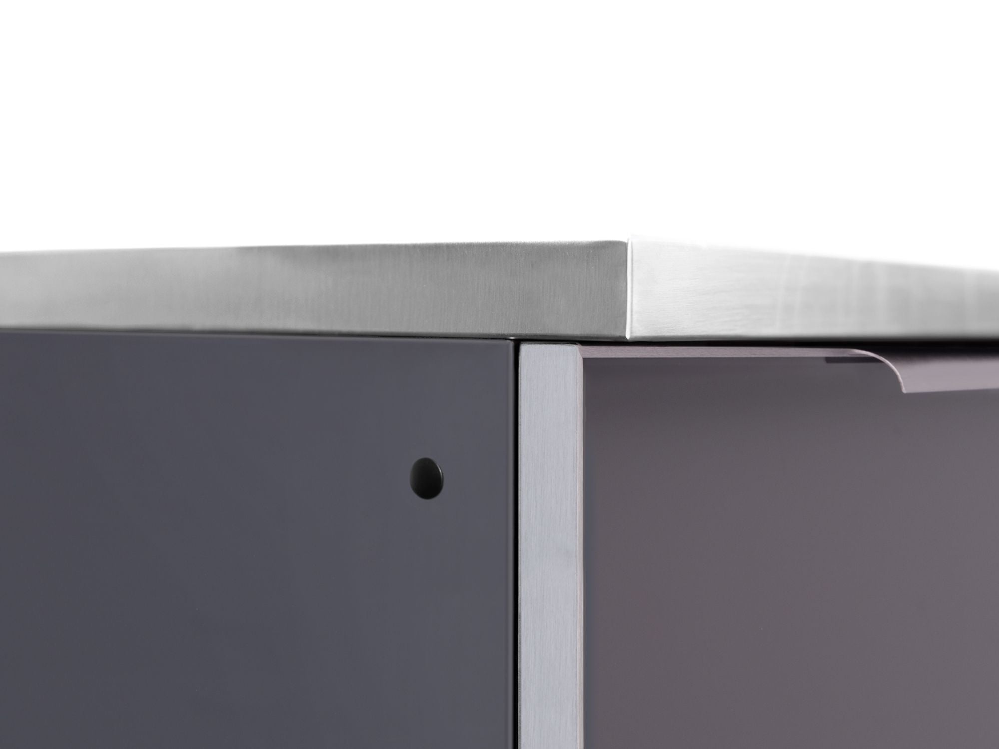 Outdoor Kitchen Aluminum 5 Piece Cabinet Set with 3-Drawer, 2-Door Cabinet, Countertops and Fridge