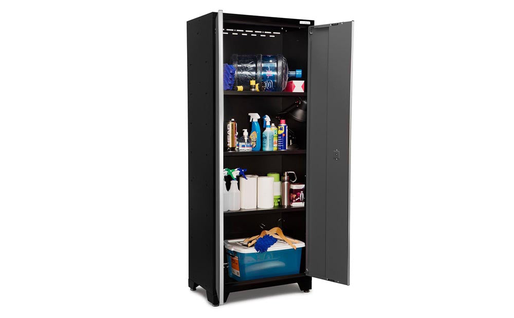 Bold Series 5 Piece Cabinet Set with Multi-use Locker, Wall Cabinet, and 48-Inch Workbench