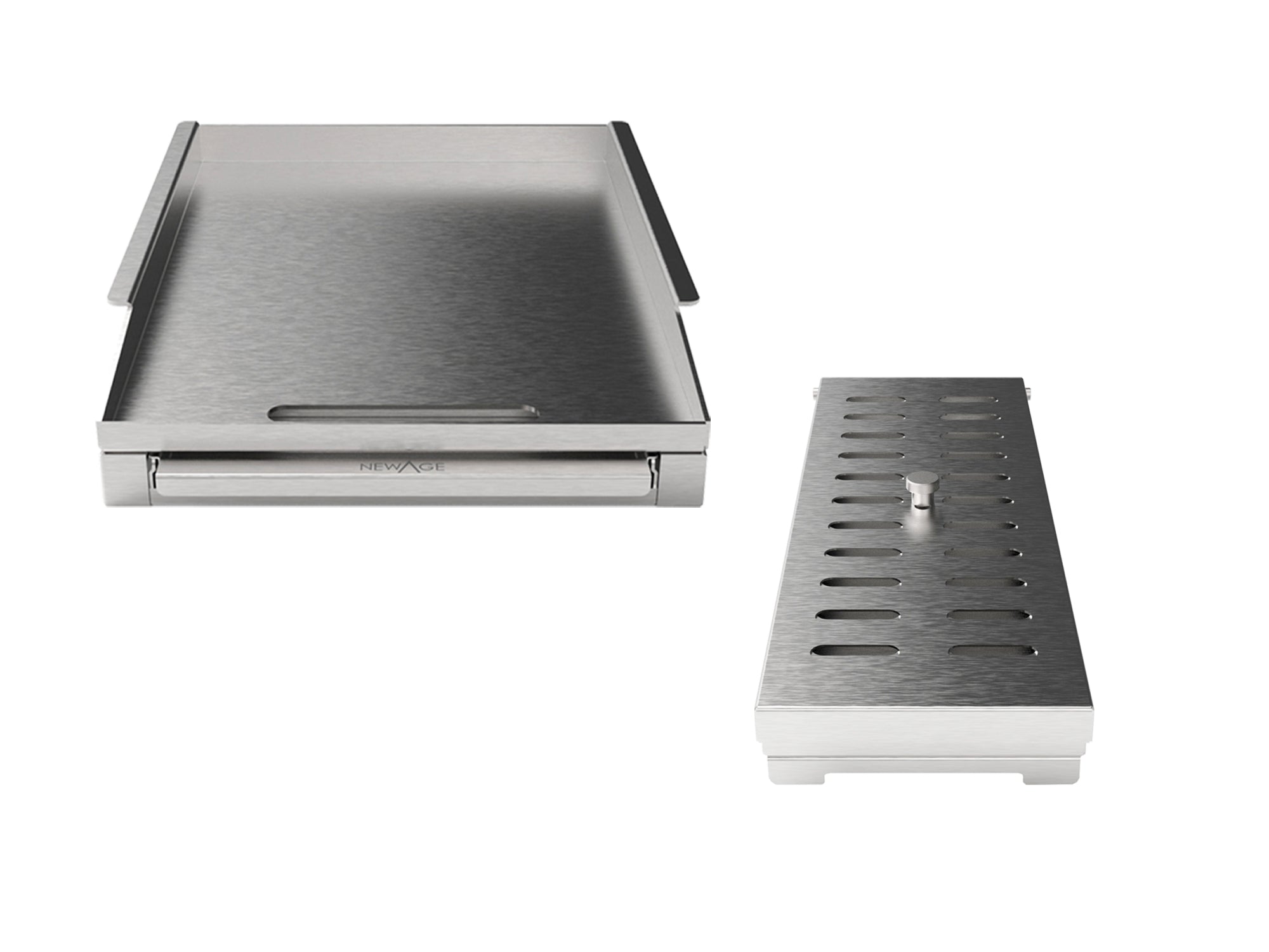 Outdoor Kitchen Grill 2-Piece Bundle (Griddle plate, Smoker Box)
