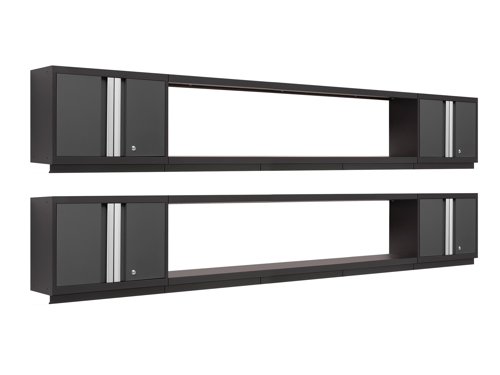 Bold Series 6 Piece Cabinet Set with Wall Cabinets and 72 in. Display Shelves