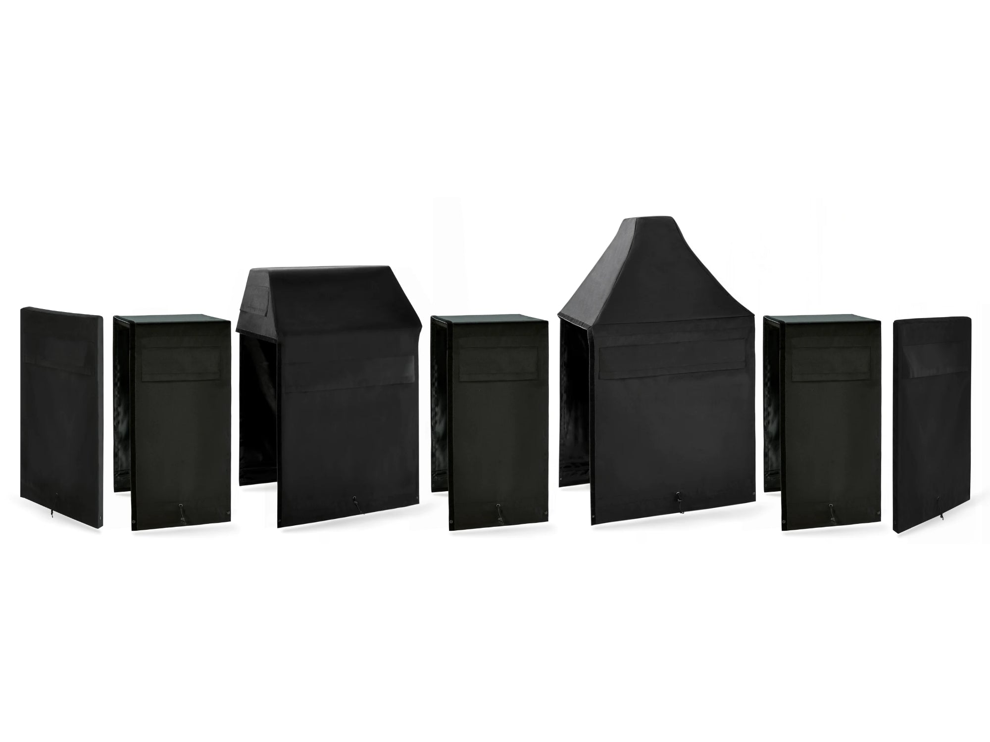 Outdoor Kitchen Cabinet Signature Cover Bundle: Platinum Grill, (3) 18 in. Cabinet, Kamado, Right/Left End Panel