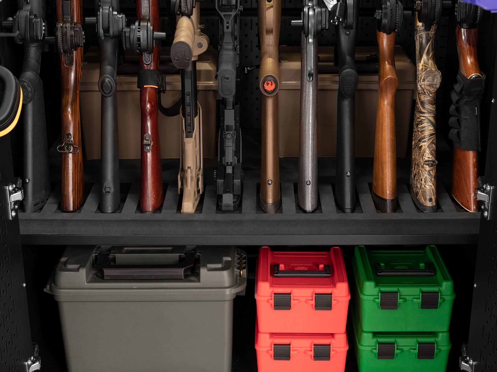 Secure Gun Cabinet Accessory - 36 in. 12 Gun Stock Rest