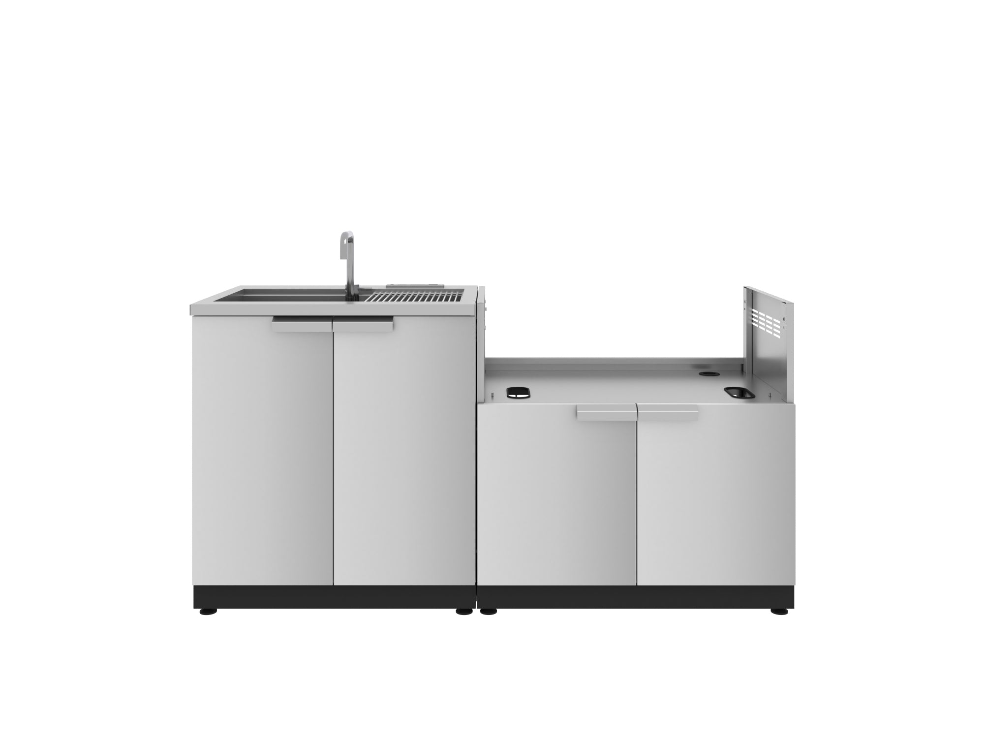 Outdoor Kitchen Stainless Steel 2 Piece Cabinet set with Sink and Grill Cabinet