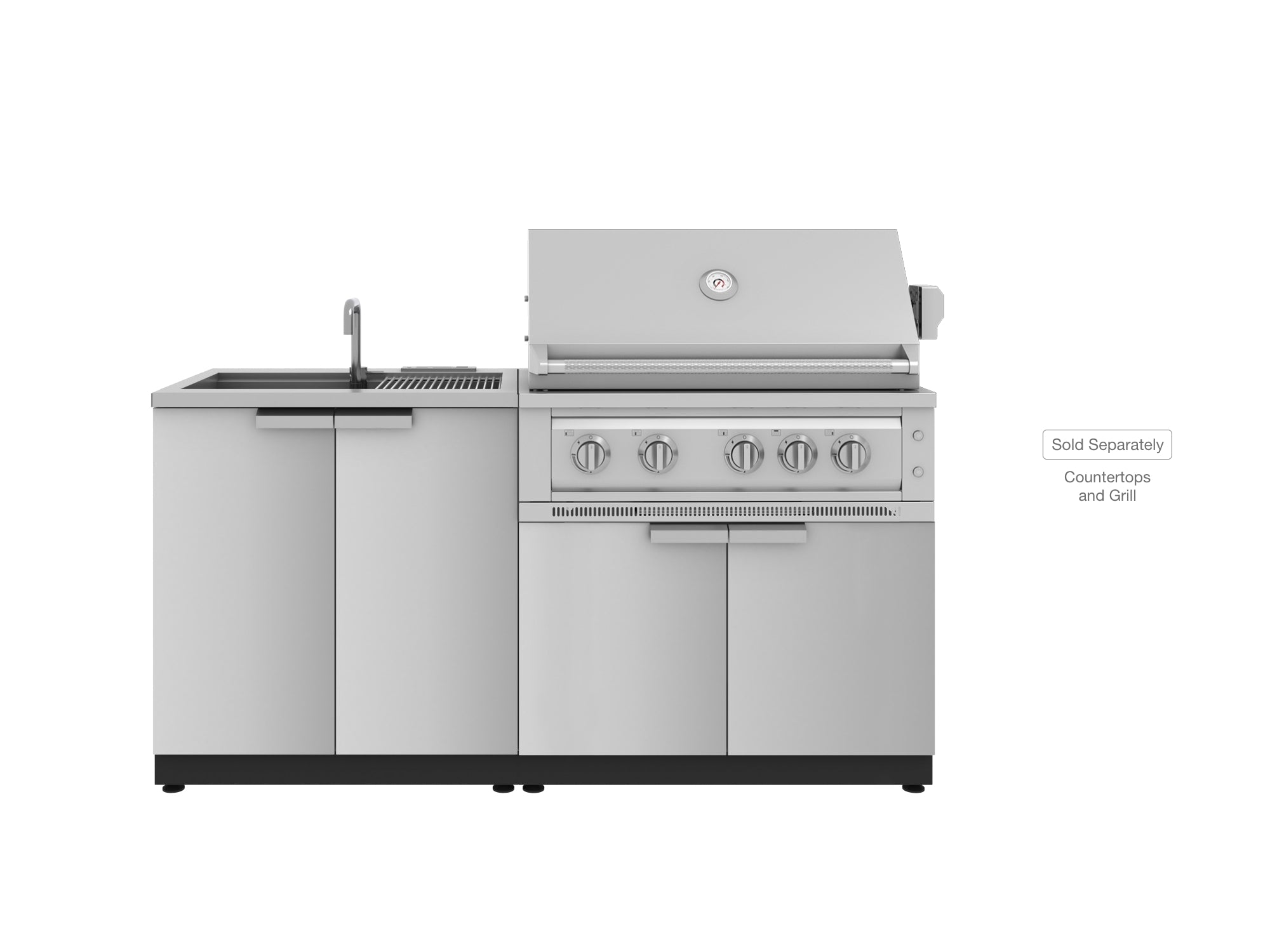 Outdoor Kitchen Stainless Steel 2 Piece Cabinet set with Sink and Grill Cabinet