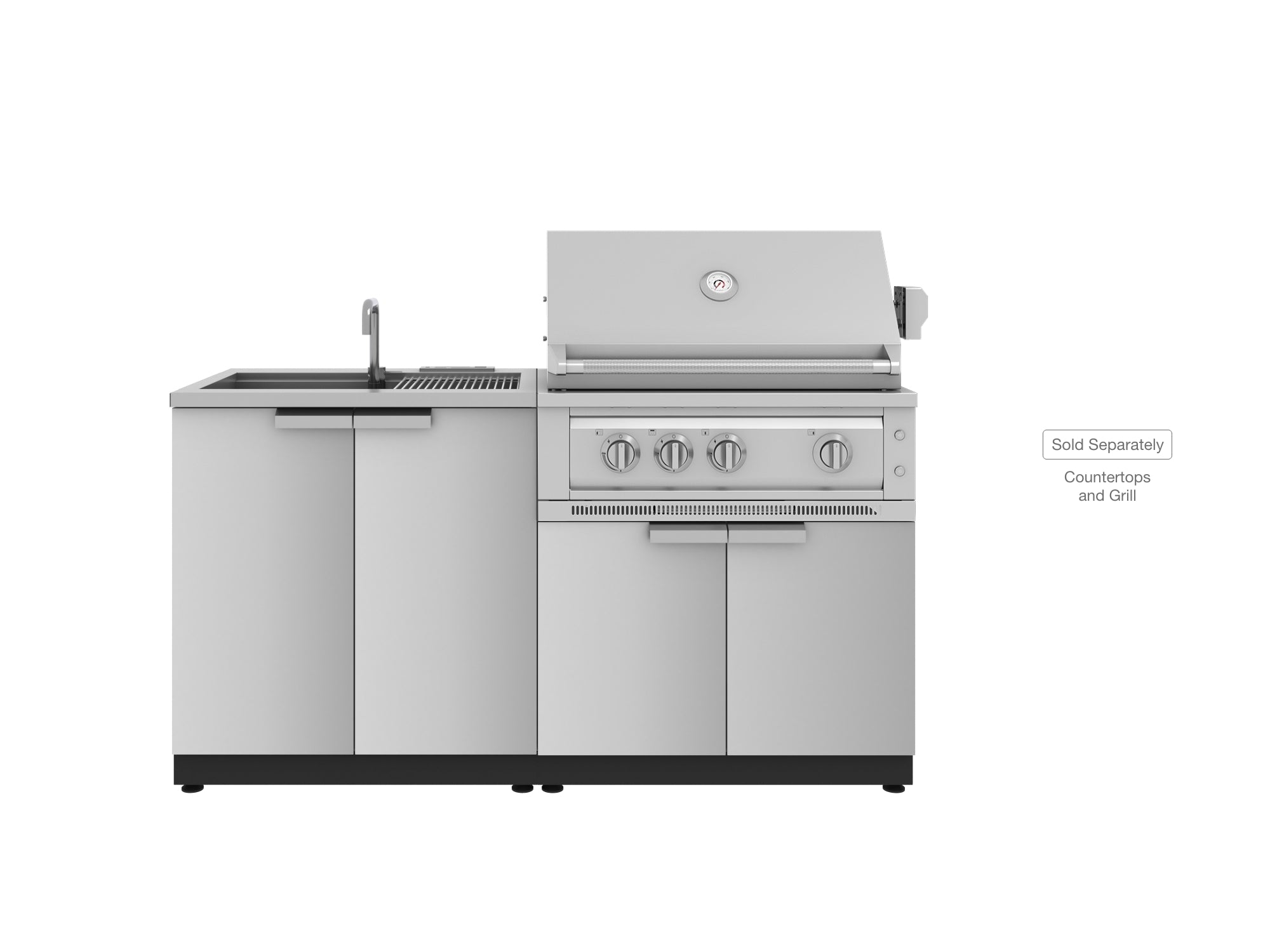 Outdoor Kitchen Stainless Steel 2 Piece Cabinet set with Sink and Grill Cabinet