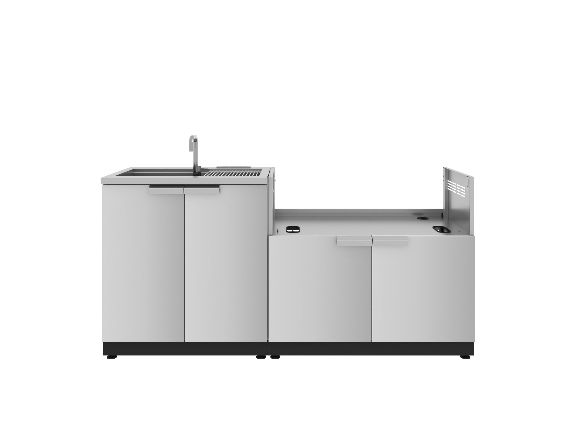 Outdoor Kitchen Stainless Steel 2 Piece Cabinet set with Sink and Grill Cabinet
