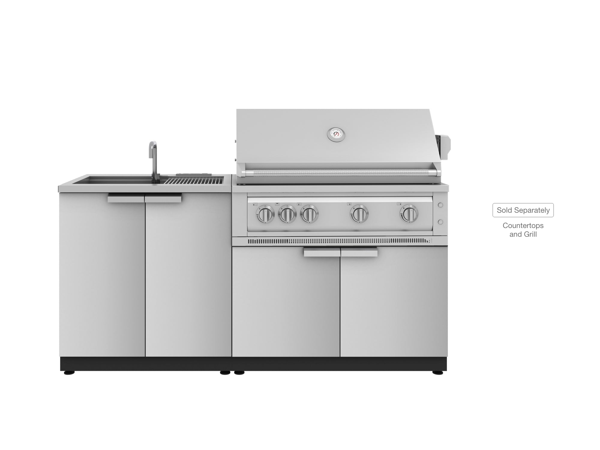 Outdoor Kitchen Stainless Steel 2 Piece Cabinet set with Sink and Grill Cabinet