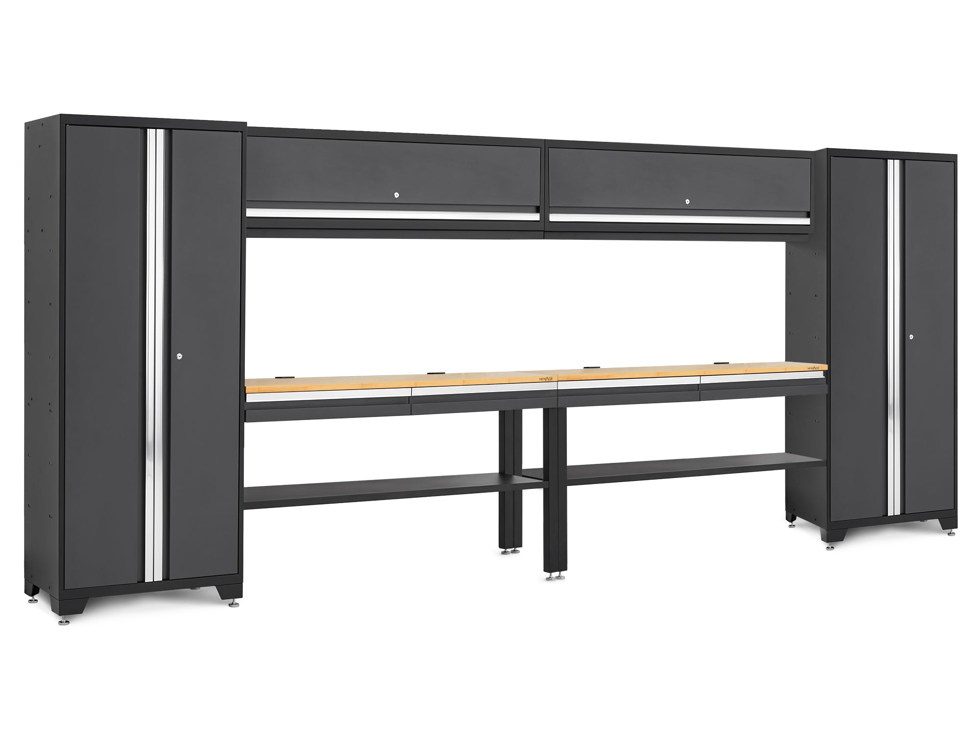 Bold Series 8 Piece Set with 30 in locker, Wall Cabinet and Worktop