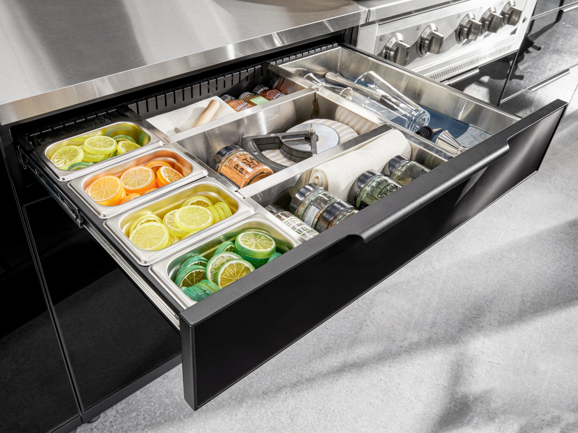 Outdoor Kitchen Aluminum 5 Piece Cabinet Set with Bar, Grill, Sink Cabinet, Performance Grill, and Countertop