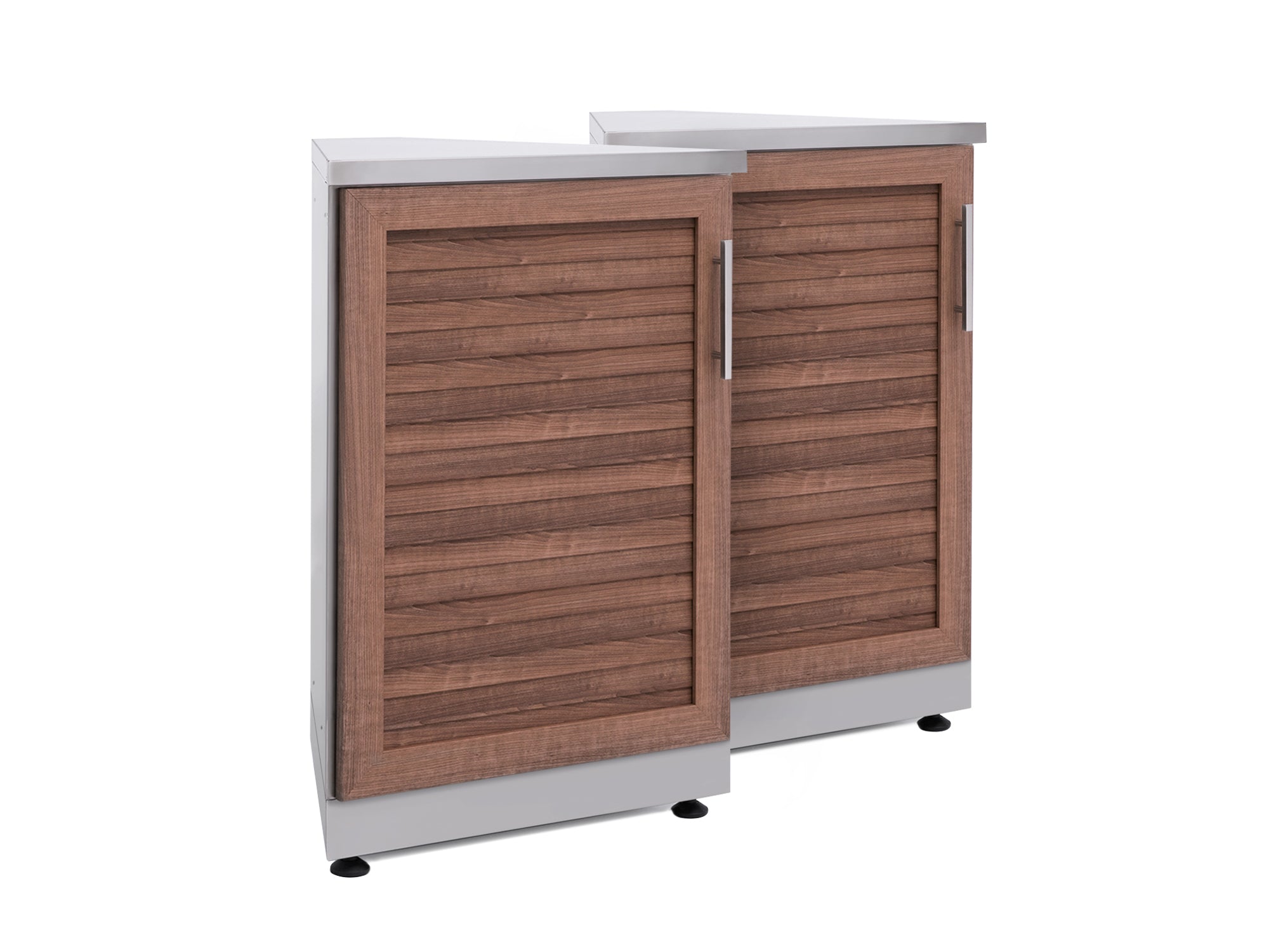 Outdoor Kitchen Stainless Steel Louvered Doors 45 Degree Corner Cabinet