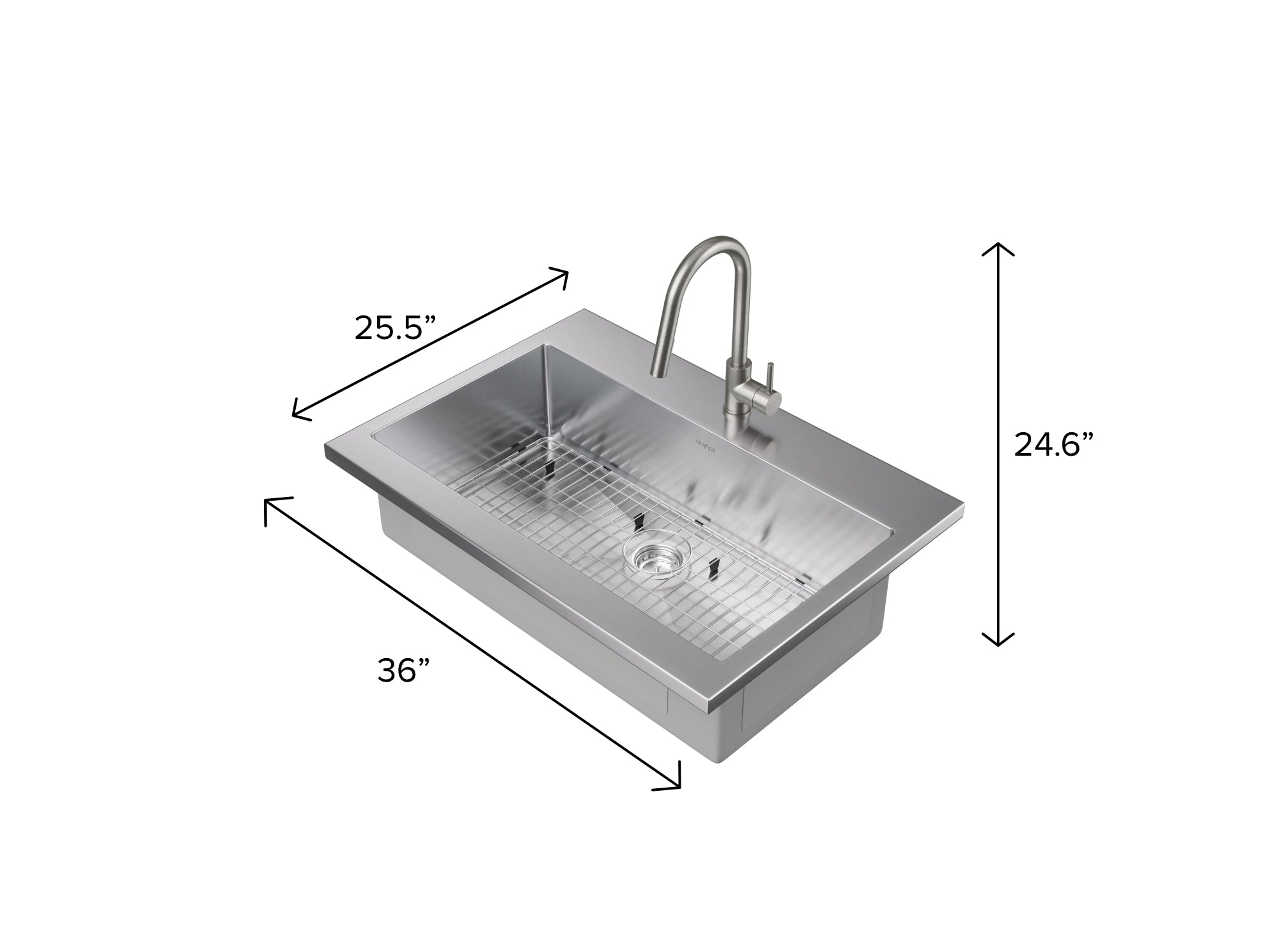 36 in. Standard Sink with Classic Pull Down Faucet