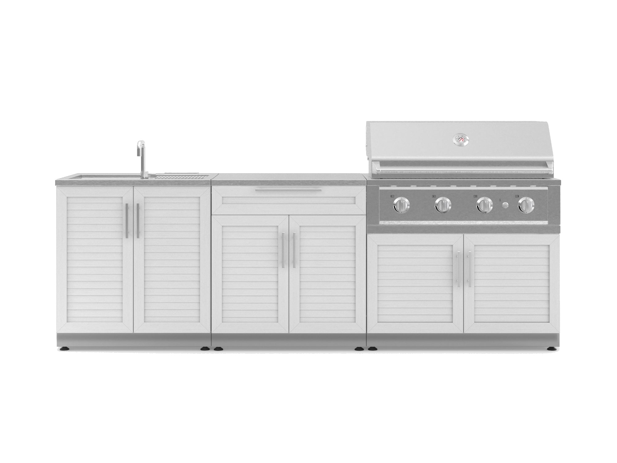 Louvered White / 40 in. Performance Grill (NG) / Stainless Steel