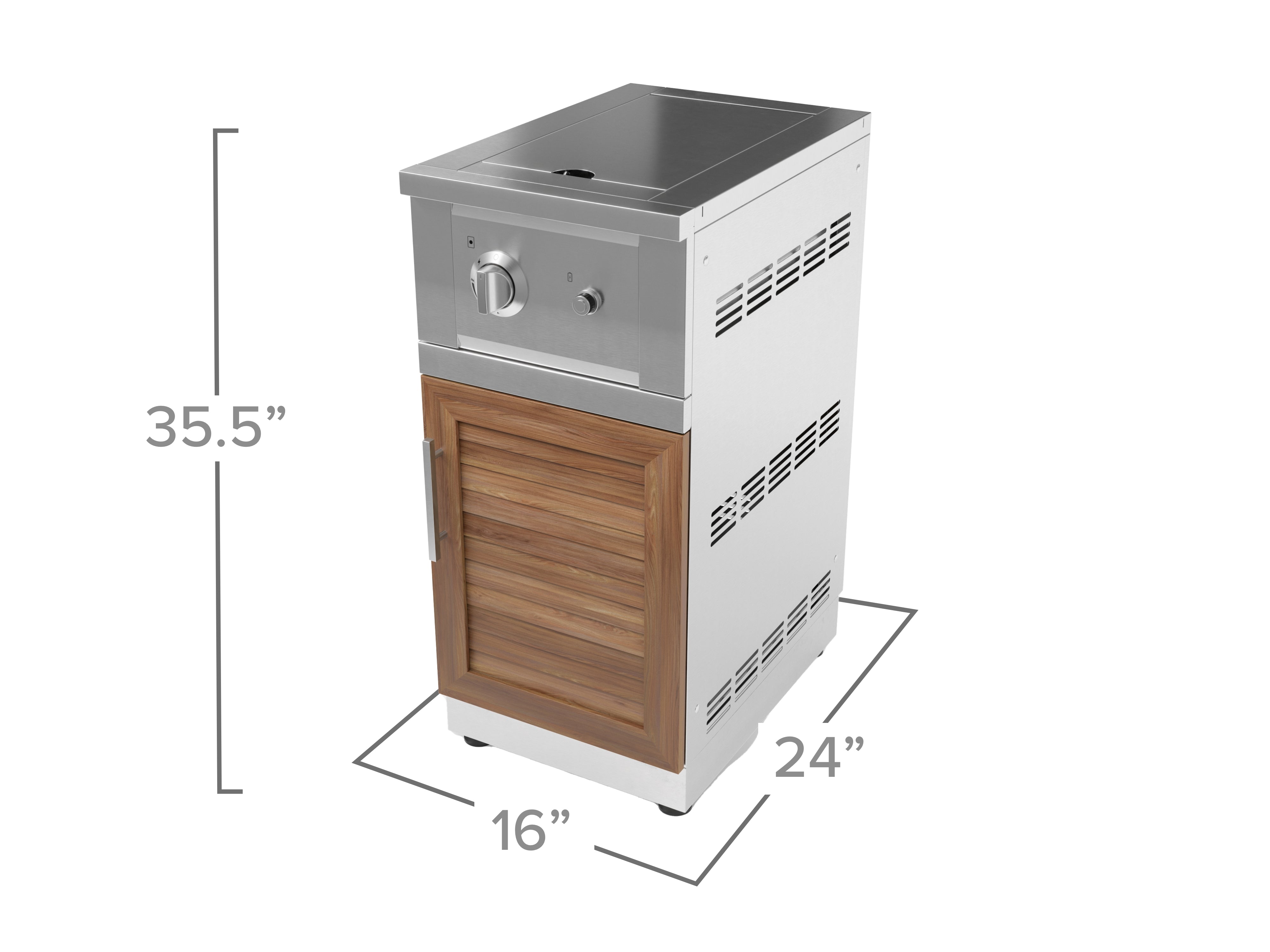 Outdoor Kitchen Stainless Steel Louvered Doors Performance Side Burner with Cabinet