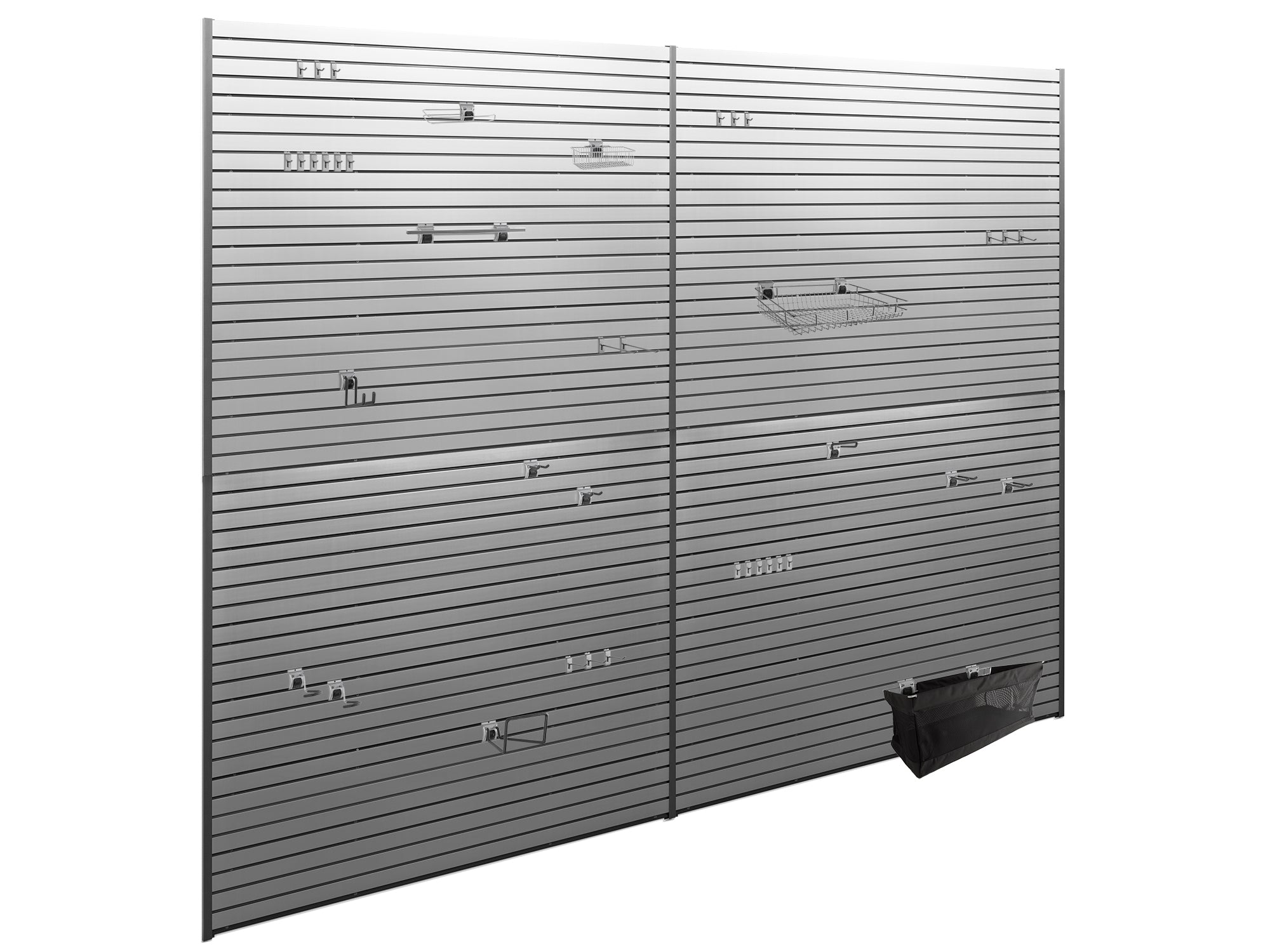 Lockable 160 SQ. FT. PVC Slatwall with 40-Piece Accessory Kit