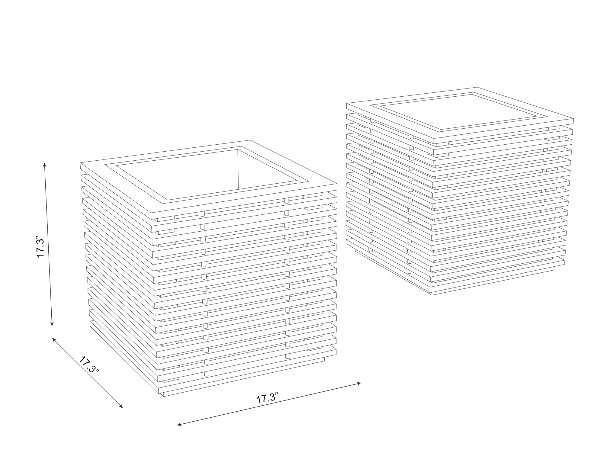 Monterey Square Planter Box (Set of 2)