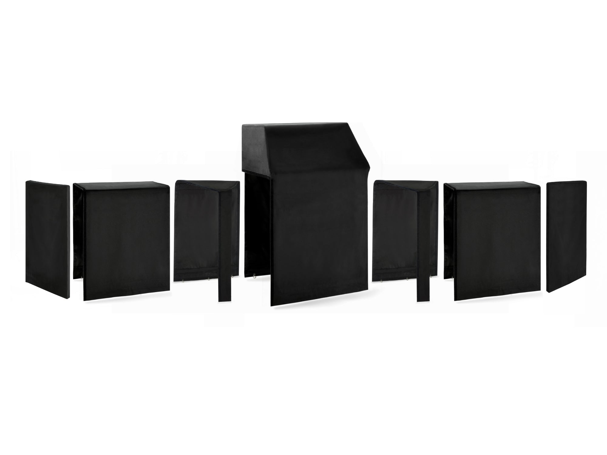 Outdoor Kitchen Classic Cover Bundle: Platinum Grill, (2) 32 in. Cabinet, 45 Degree Corner Cabinet, Right/Left End Cover Panel