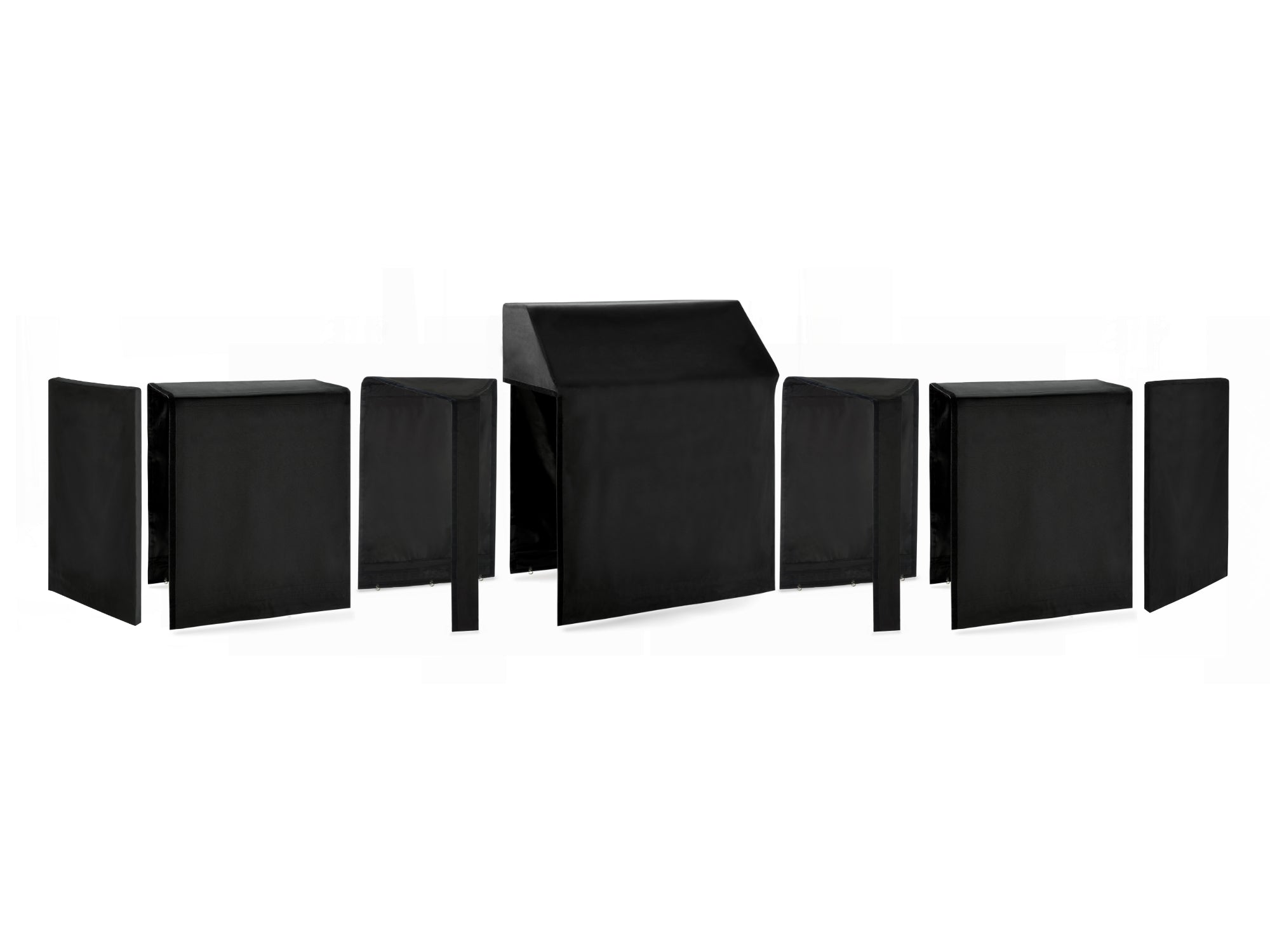 Outdoor Kitchen Classic Cover Bundle: Platinum Grill, (2) 32 in. Cabinet, 45 Degree Corner Cabinet, Right/Left End Cover Panel