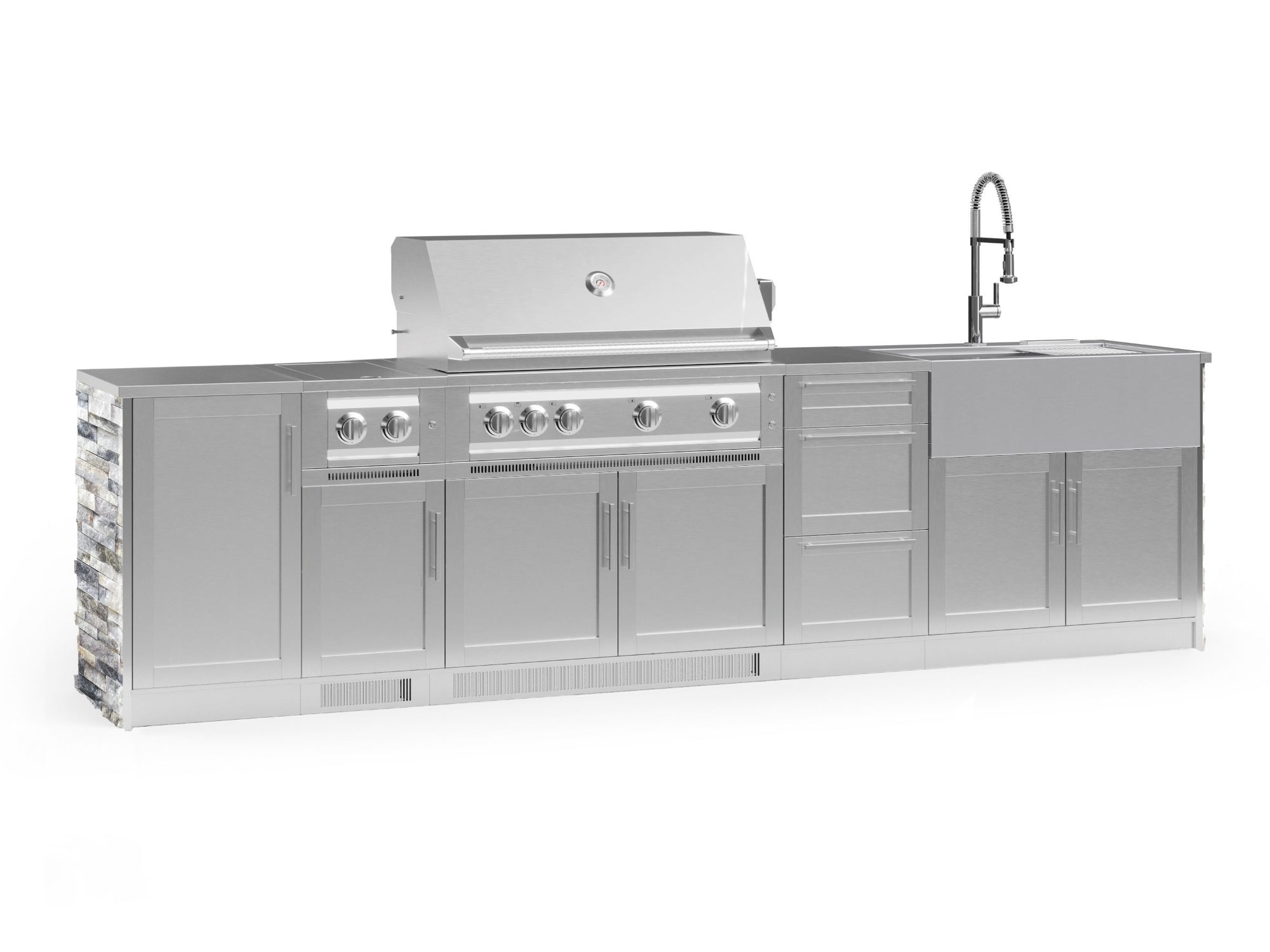 White Crystal Marble / 40 in. Platinum Grill (NG) / Stainless Steel