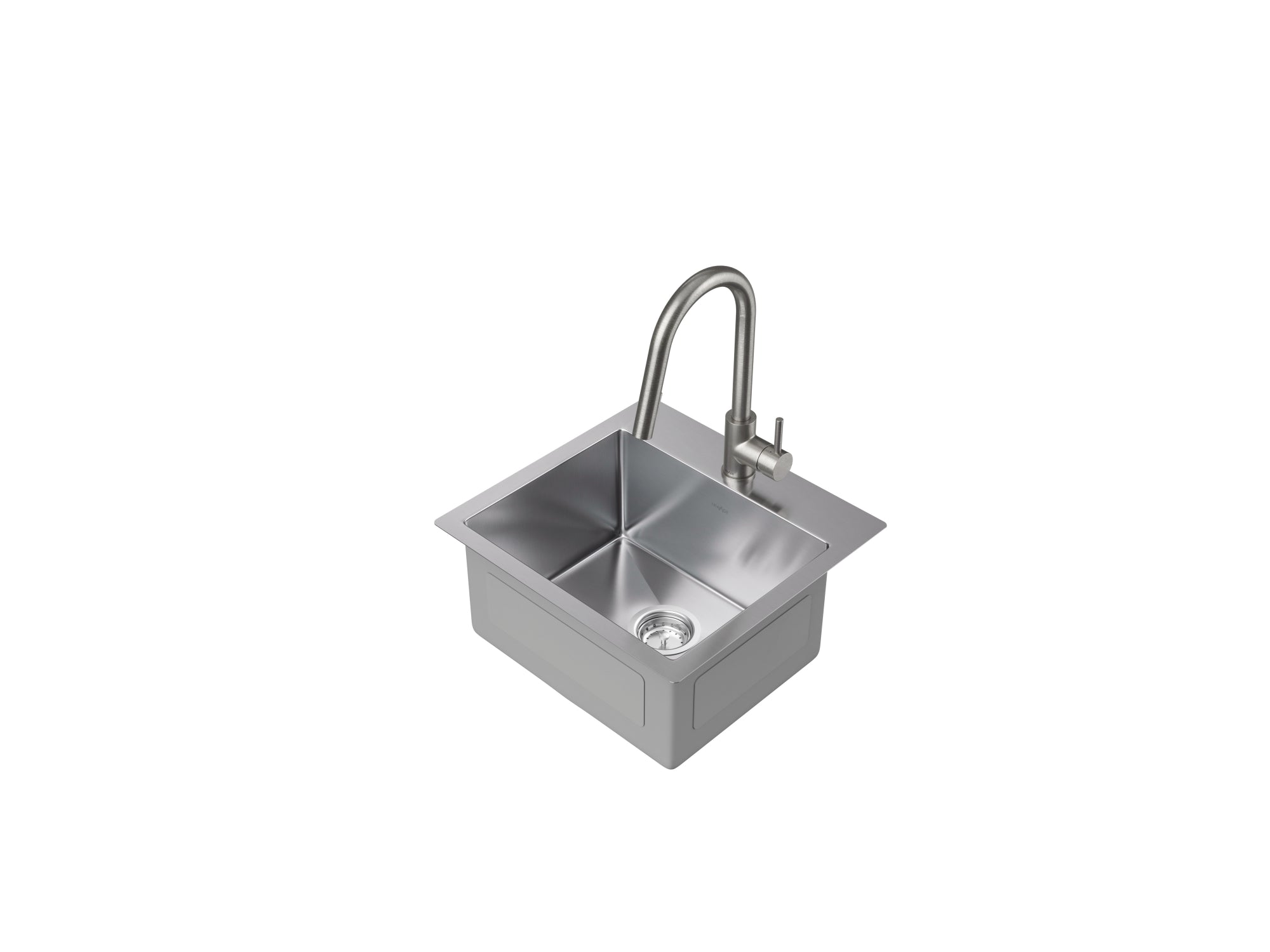 19 in. Overmount Single Bowl Stainless Steel Sink with Classic Pull Down Faucet
