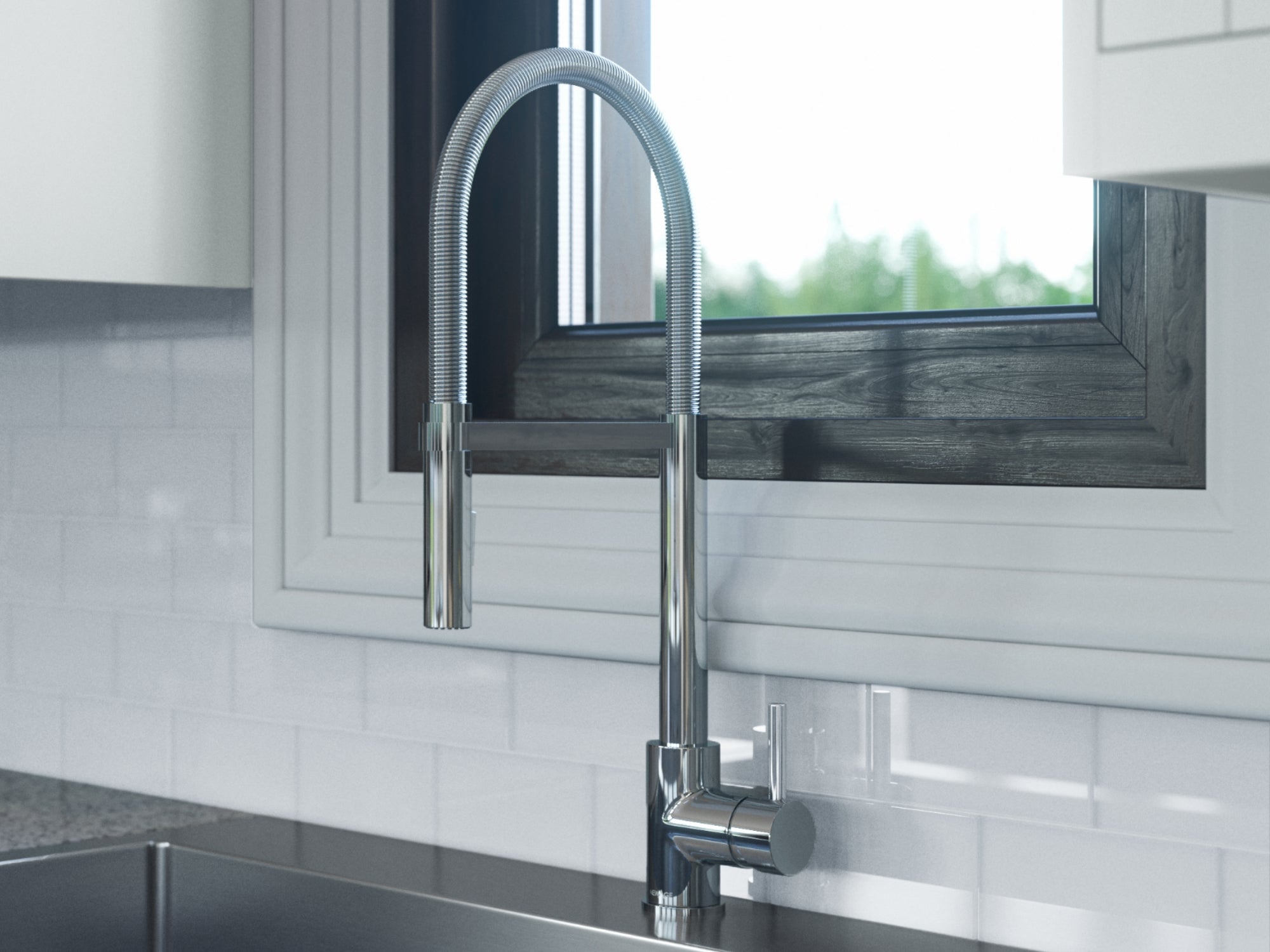 19 in. Overmount Single Bowl Stainless Steel Sink with Flex Pull Down Faucet
