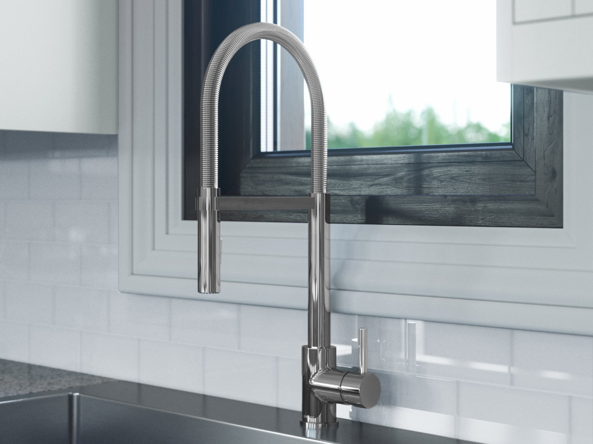 19 in. Overmount Single Bowl Stainless Steel Sink with Flex Pull Down Faucet