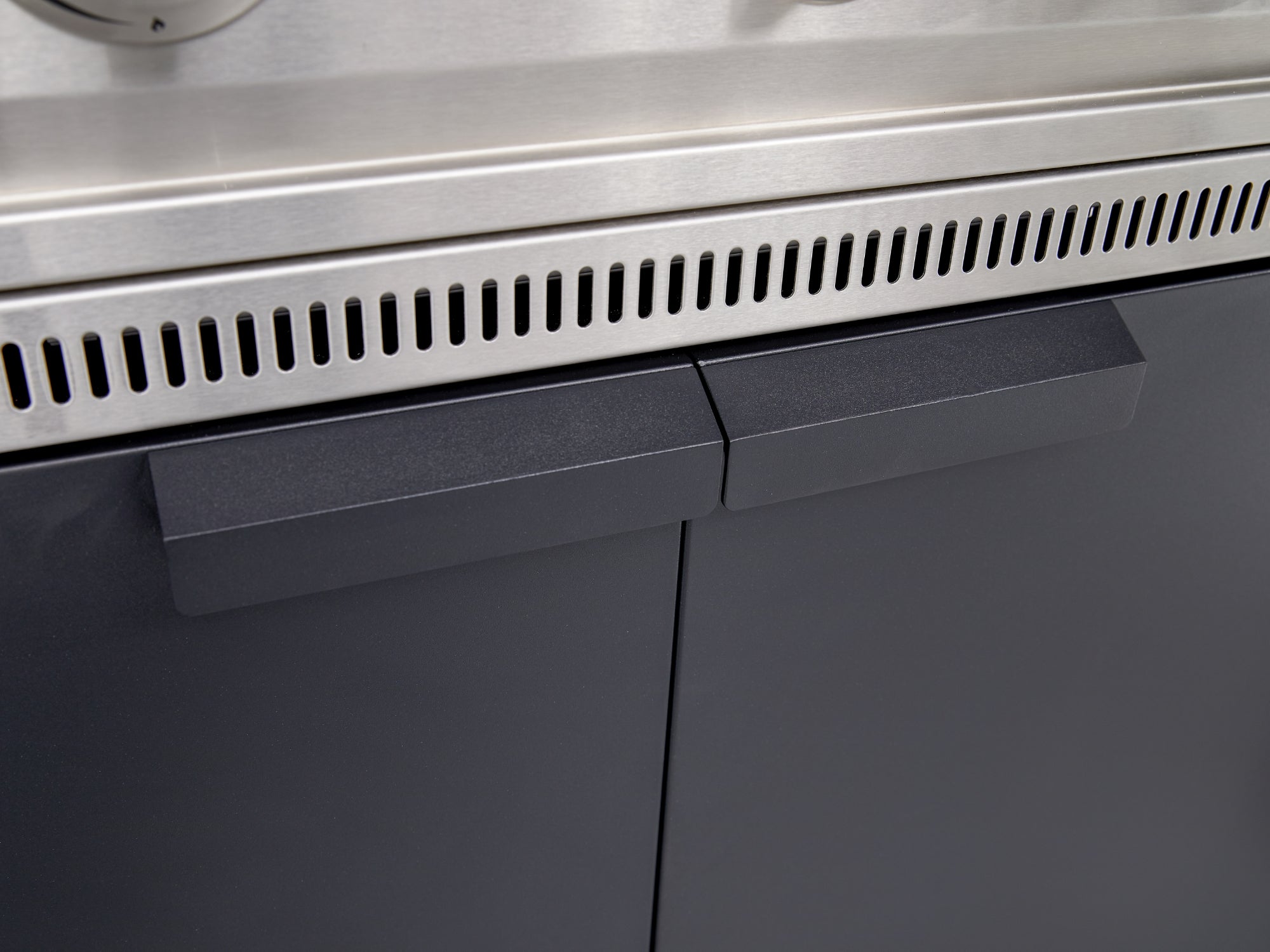 Outdoor Kitchen Stainless-Steel 7 Piece Cabinet Set with 2 Door, Bar, Corner, Grill Cabinet, Platinum Grill, and Countertops