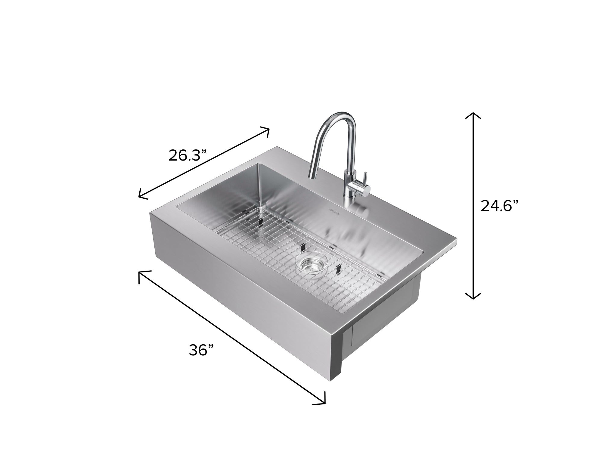 36 in. Farmhouse Sink with Classic Pull Down Faucet
