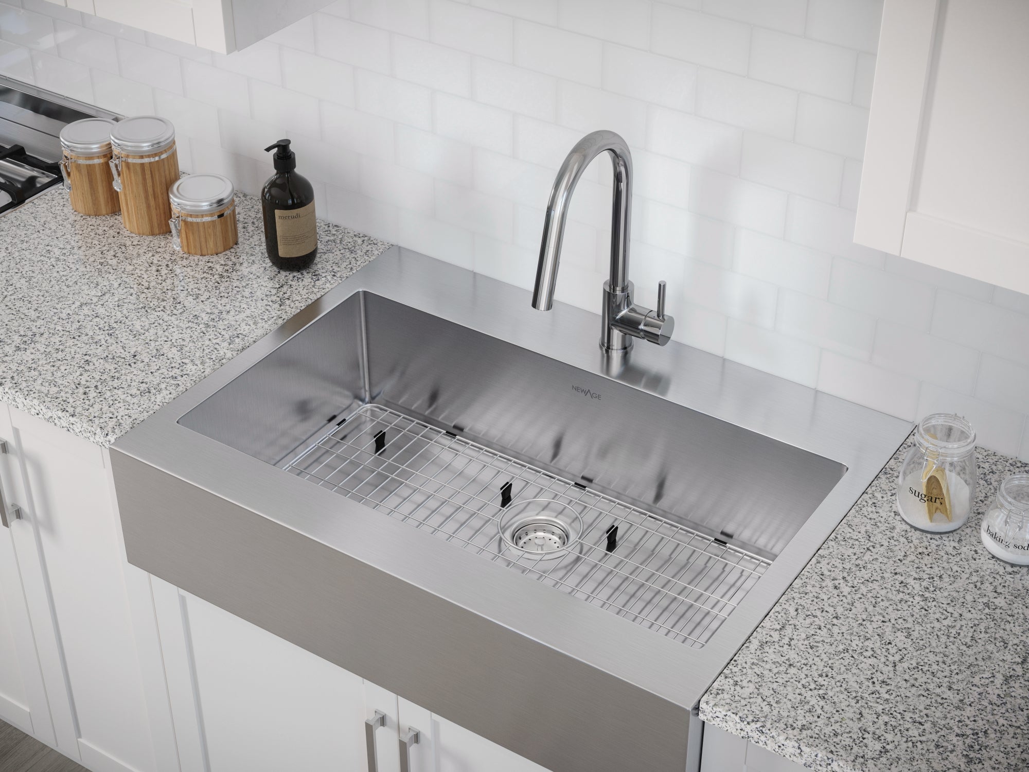 36 in. Farmhouse Sink with Classic Pull Down Faucet