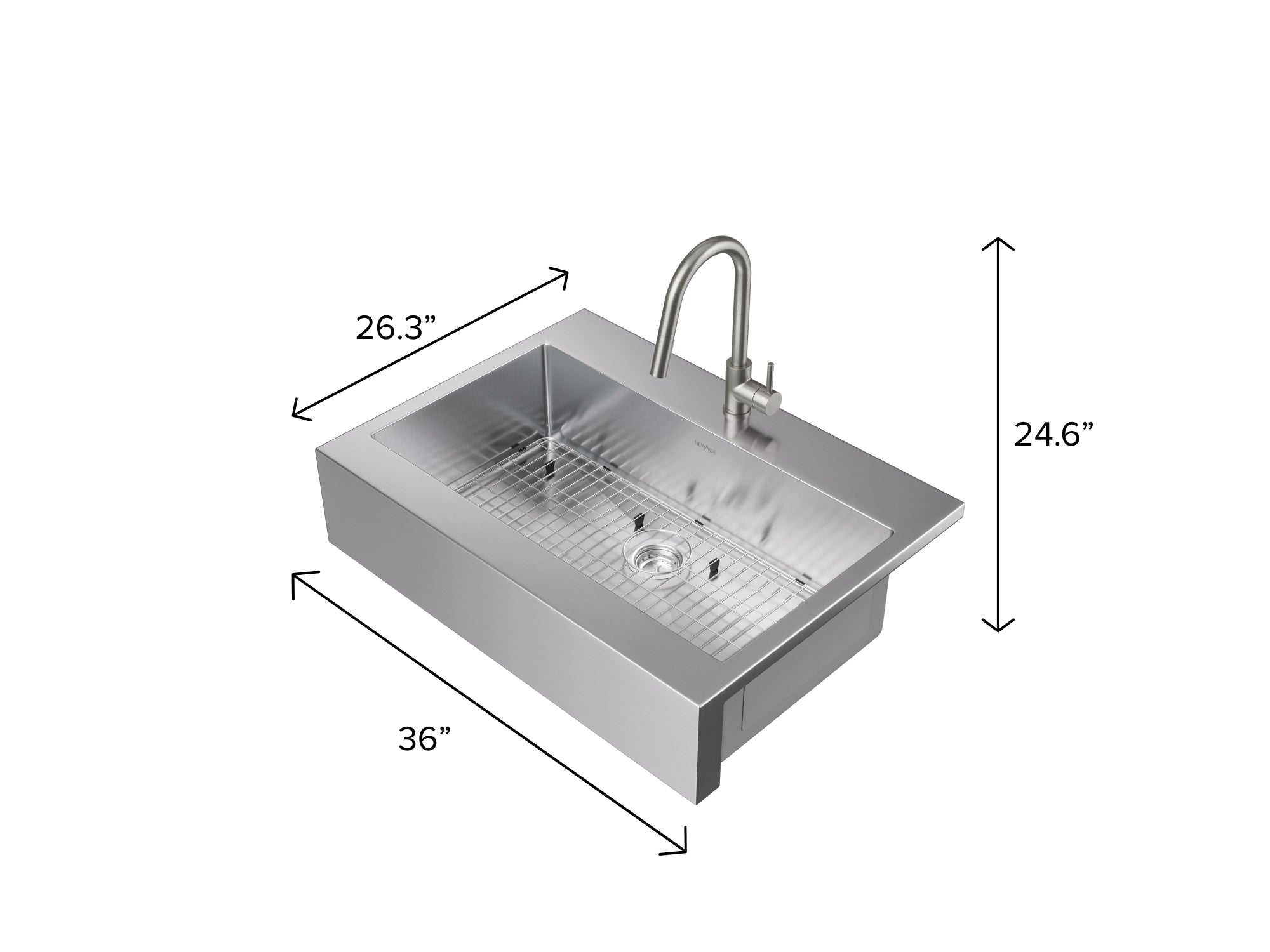 36 in. Farmhouse Sink with Classic Pull Down Faucet