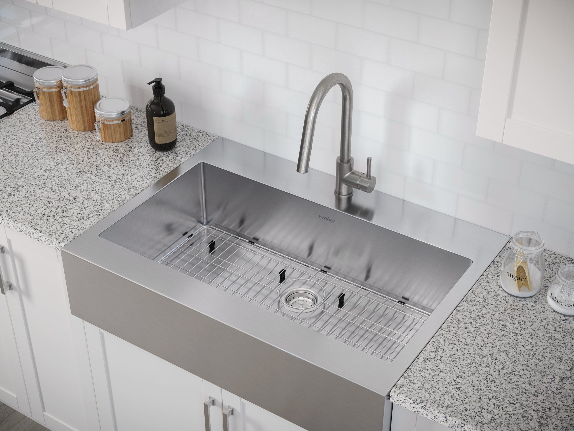 36 in. Farmhouse Sink with Classic Pull Down Faucet