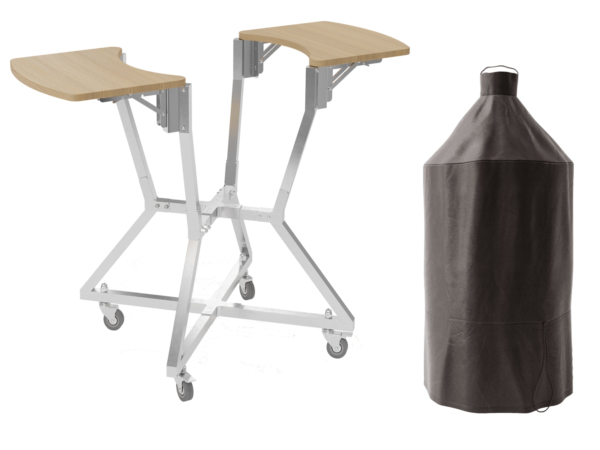 Outdoor Kitchen Kamado 2-Piece Bundle (22 in. Cart, 22 in. Cover)