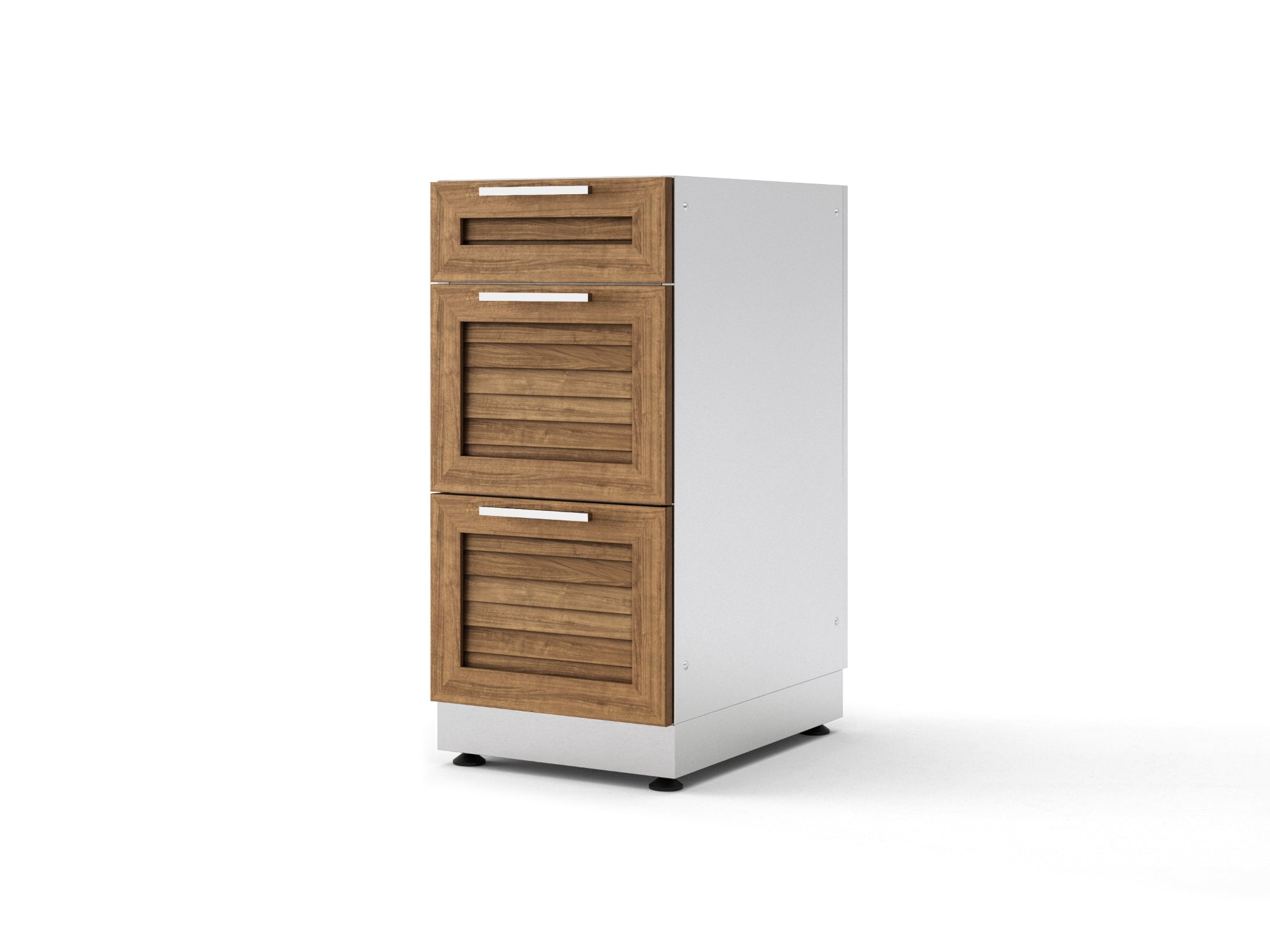 Outdoor Kitchen Stainless Steel Louvered Doors 16 in. 3-Drawer Cabinet