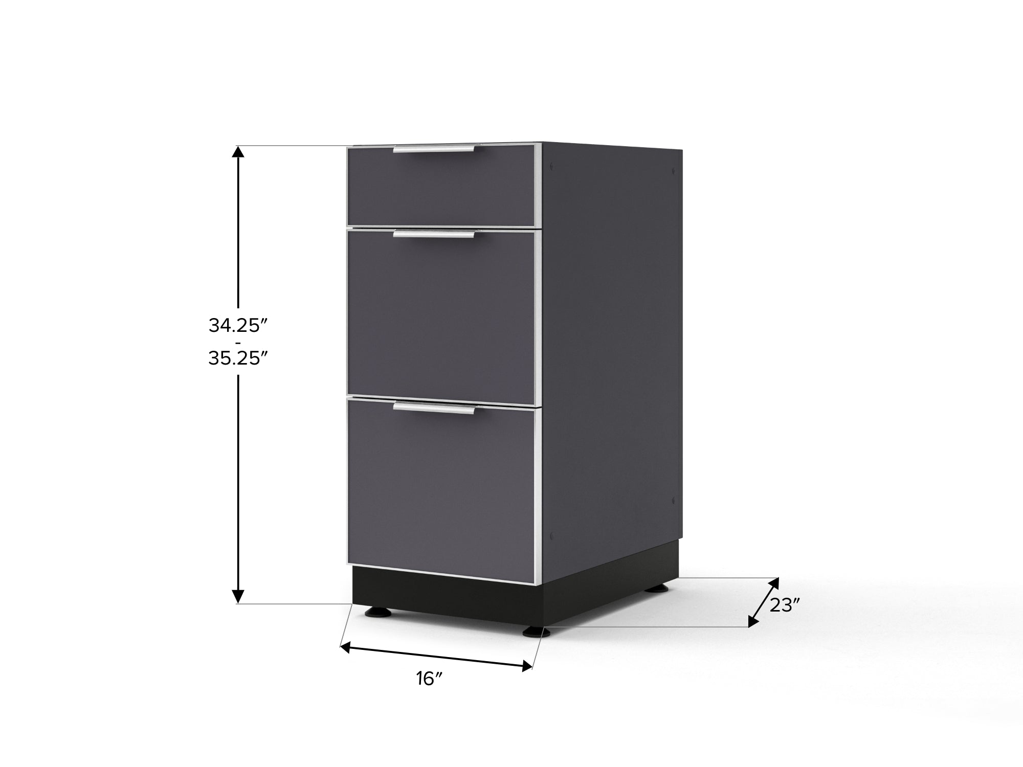 Outdoor Kitchen Aluminum 16 in. 3-Drawer Cabinet