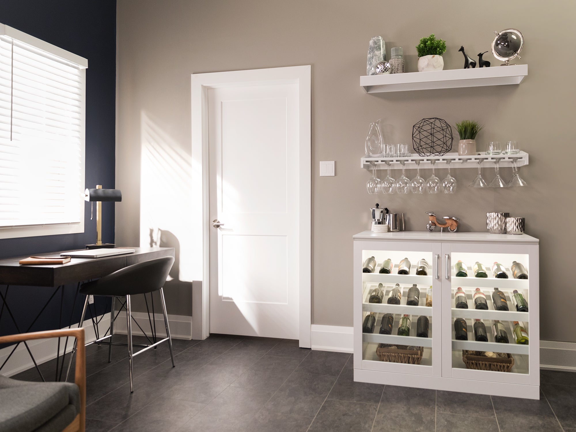 Home Bar Hanging Stemware Shelf - 42 in.