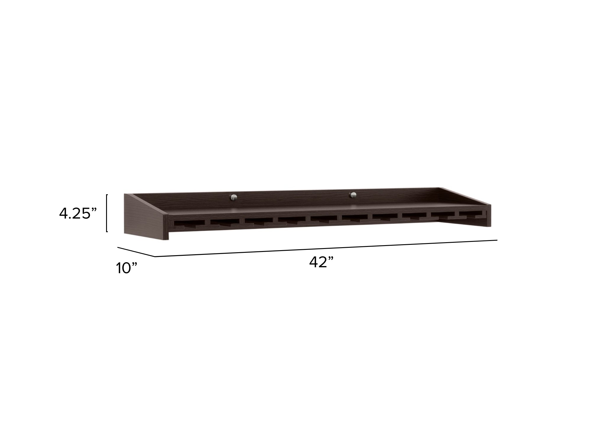 Home Bar Hanging Stemware Shelf - 42 in.