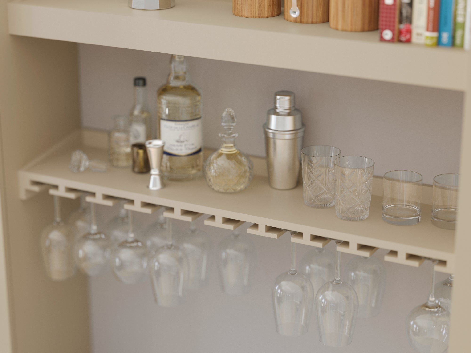 Home Bar Hanging Stemware Shelf - 42 in.