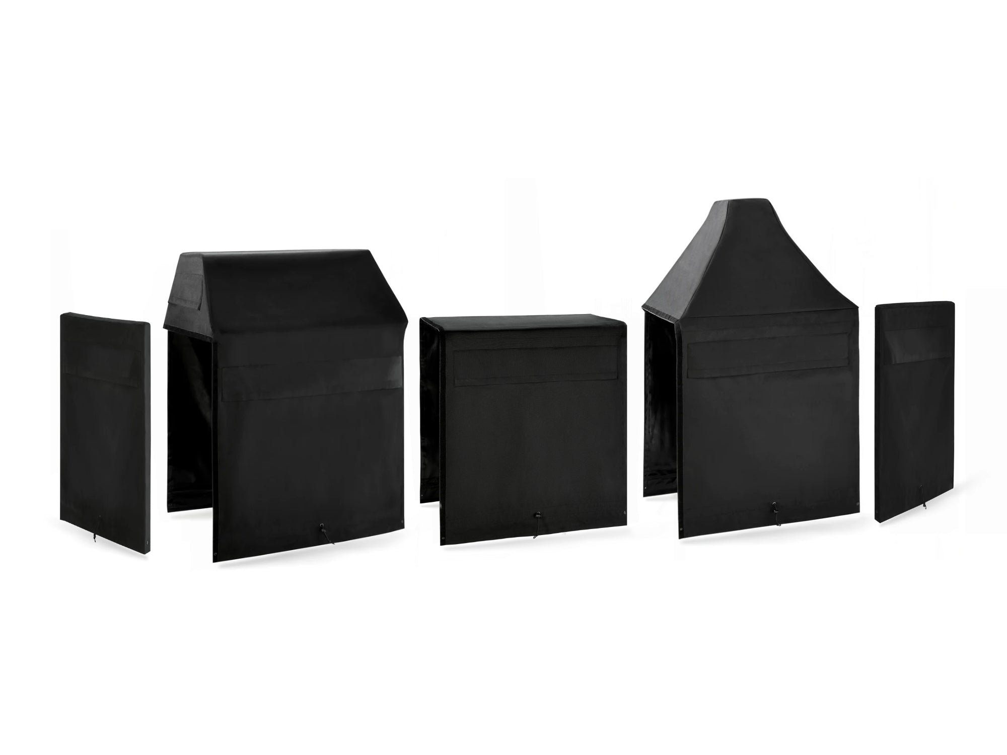 Outdoor Kitchen Cabinet Signature Cover Bundle: Platinum Grill, 36 in. Cabinet, Kamado, Right/Left End Panel